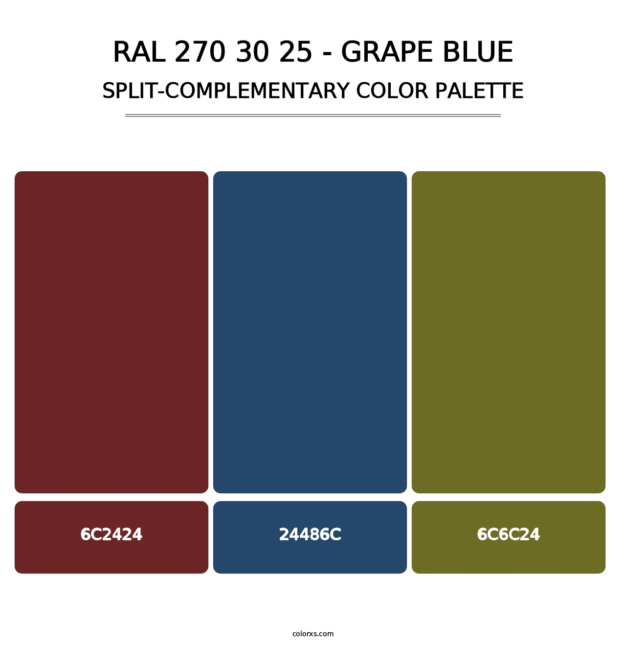 RAL 270 30 25 - Grape Blue - Split-Complementary Color Palette