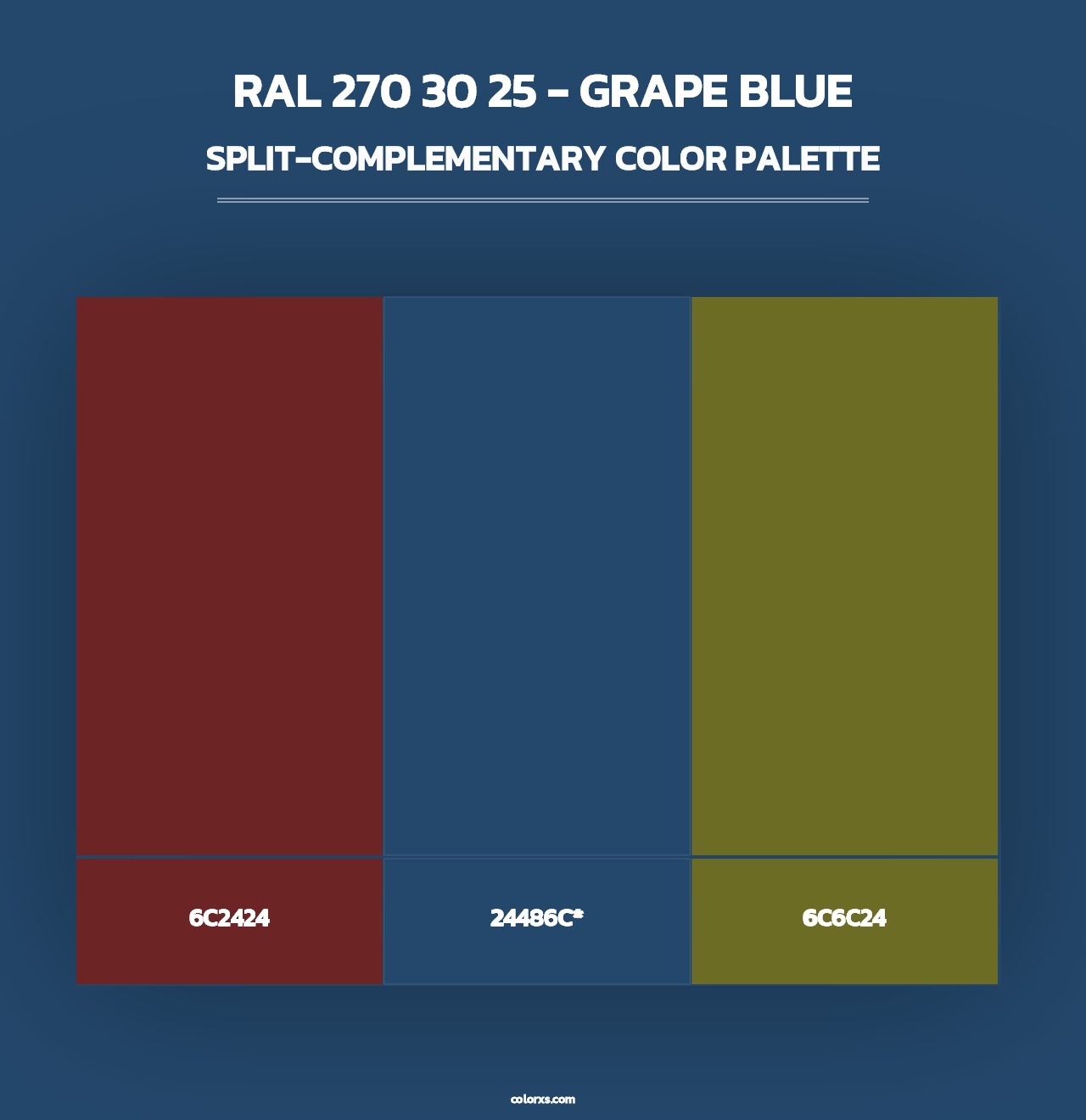 RAL 270 30 25 - Grape Blue - Split-Complementary Color Palette