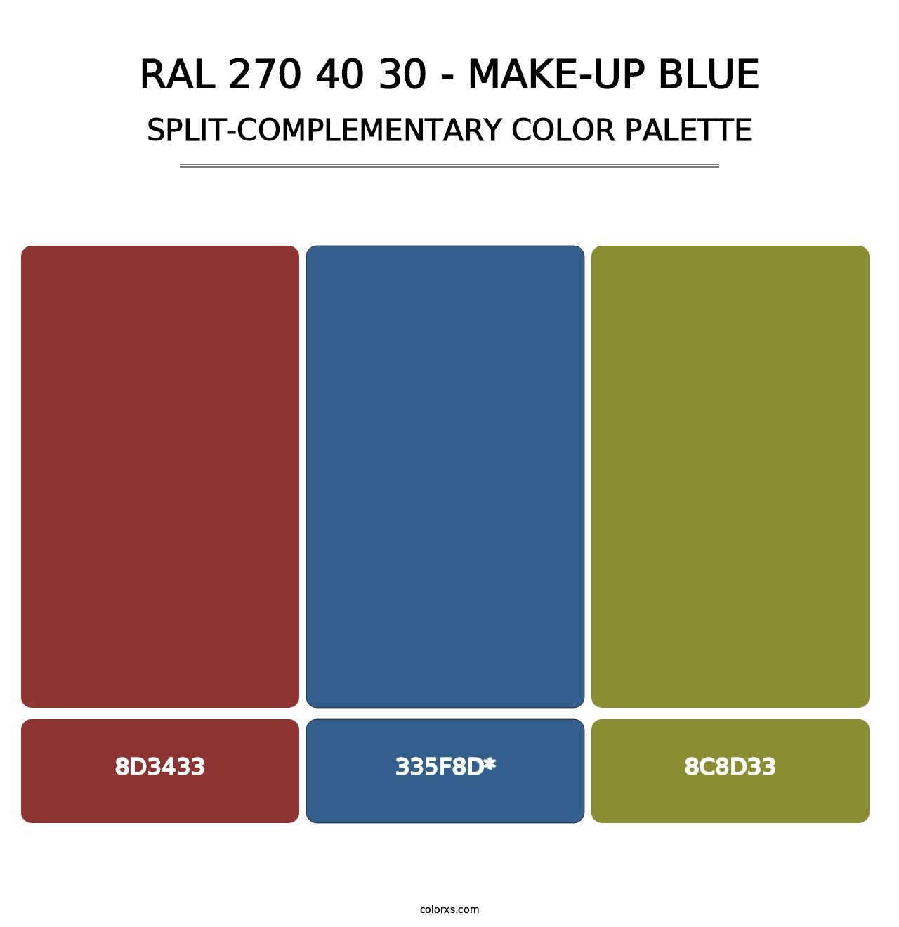 RAL 270 40 30 - Make-Up Blue - Split-Complementary Color Palette