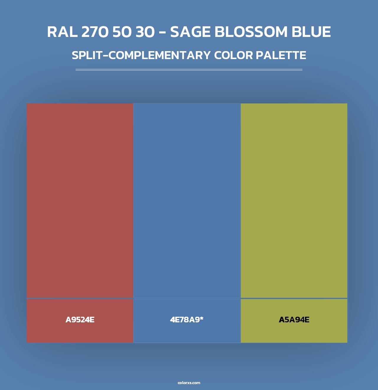 RAL 270 50 30 - Sage Blossom Blue - Split-Complementary Color Palette