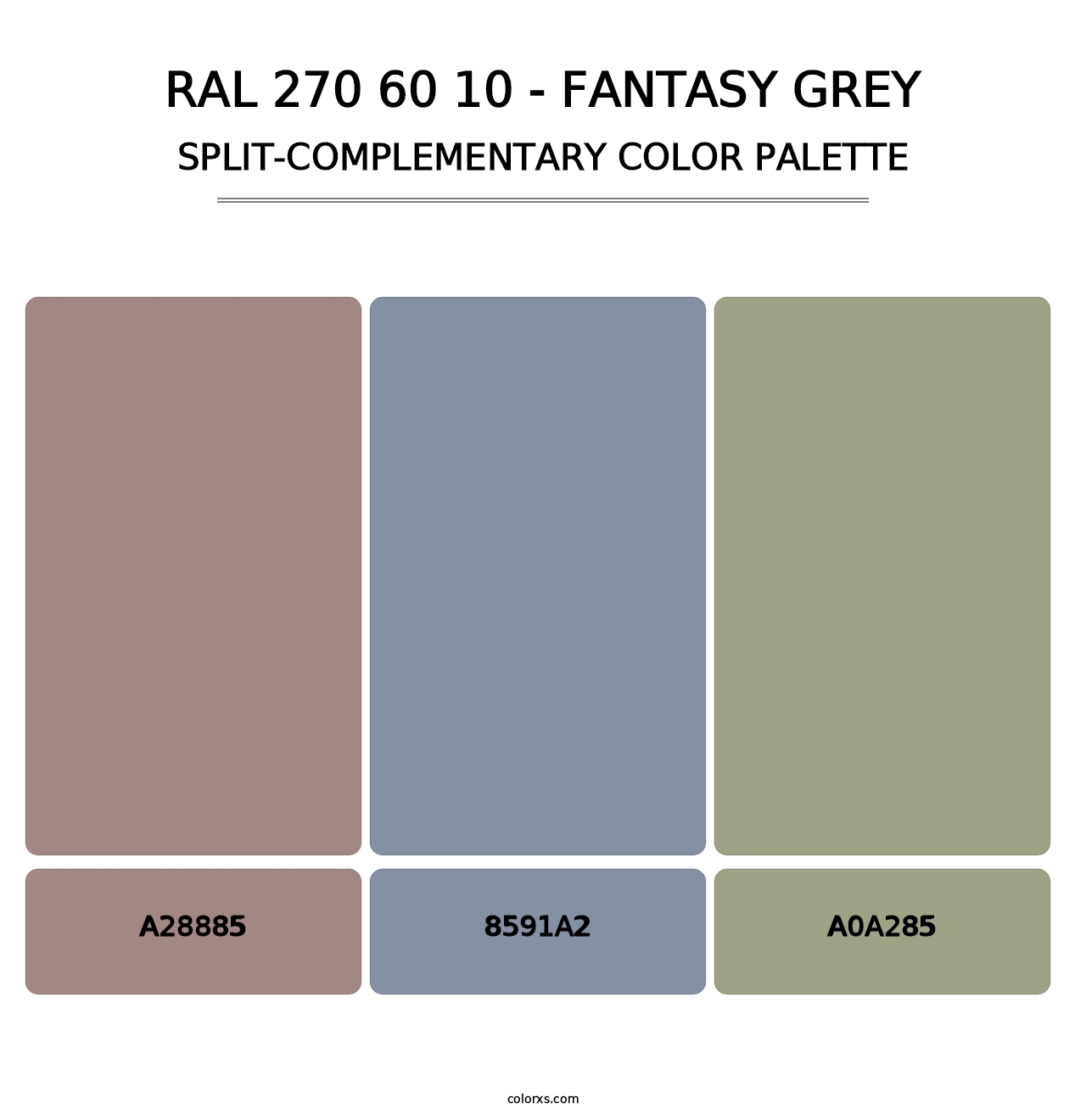 RAL 270 60 10 - Fantasy Grey - Split-Complementary Color Palette