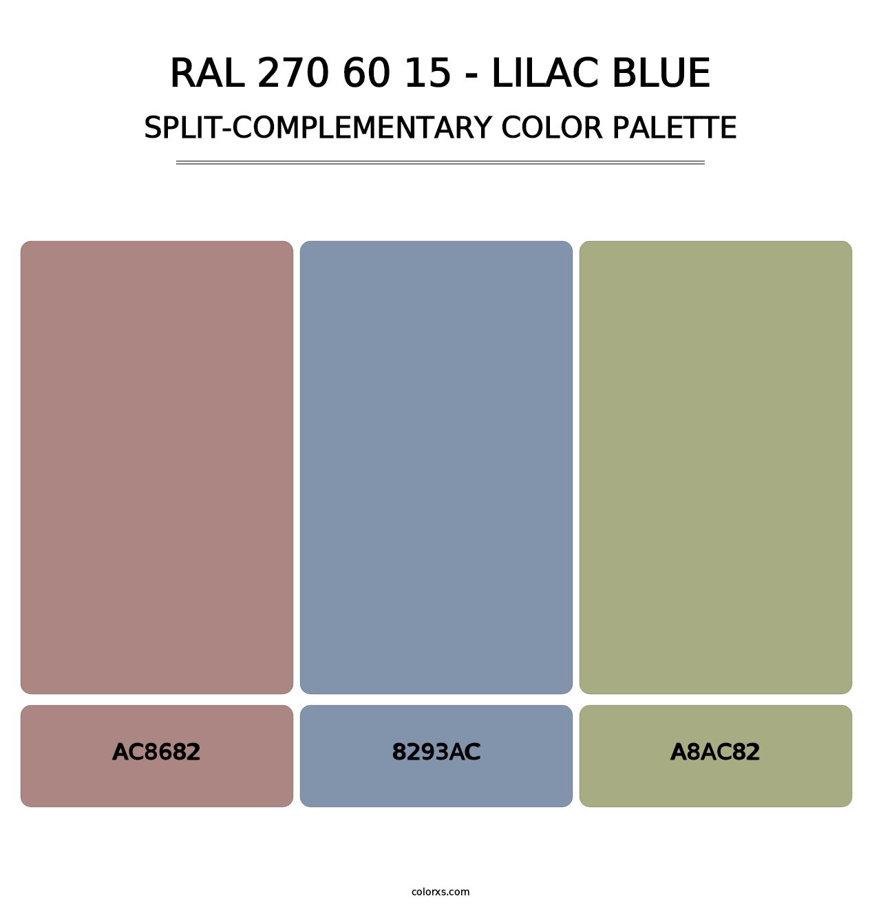 RAL 270 60 15 - Lilac Blue - Split-Complementary Color Palette