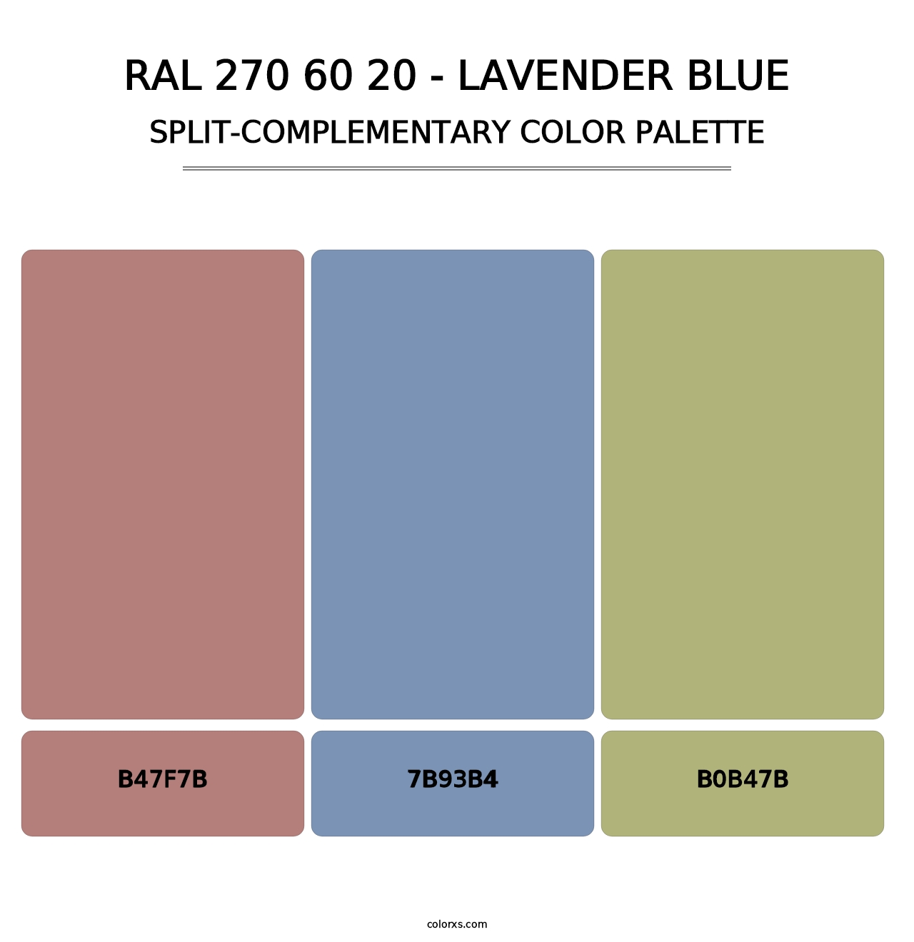 RAL 270 60 20 - Lavender Blue - Split-Complementary Color Palette