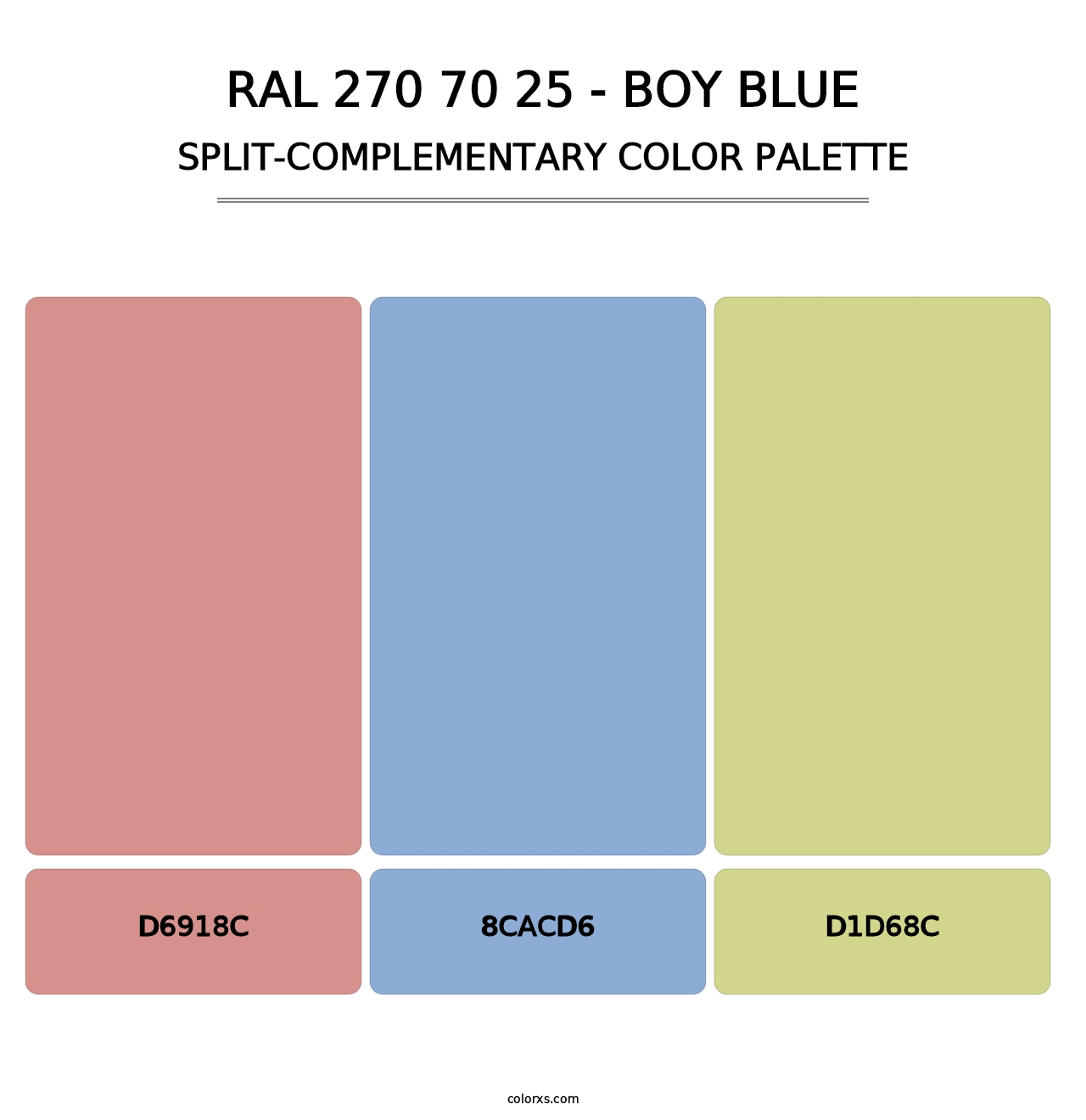 RAL 270 70 25 - Boy Blue - Split-Complementary Color Palette