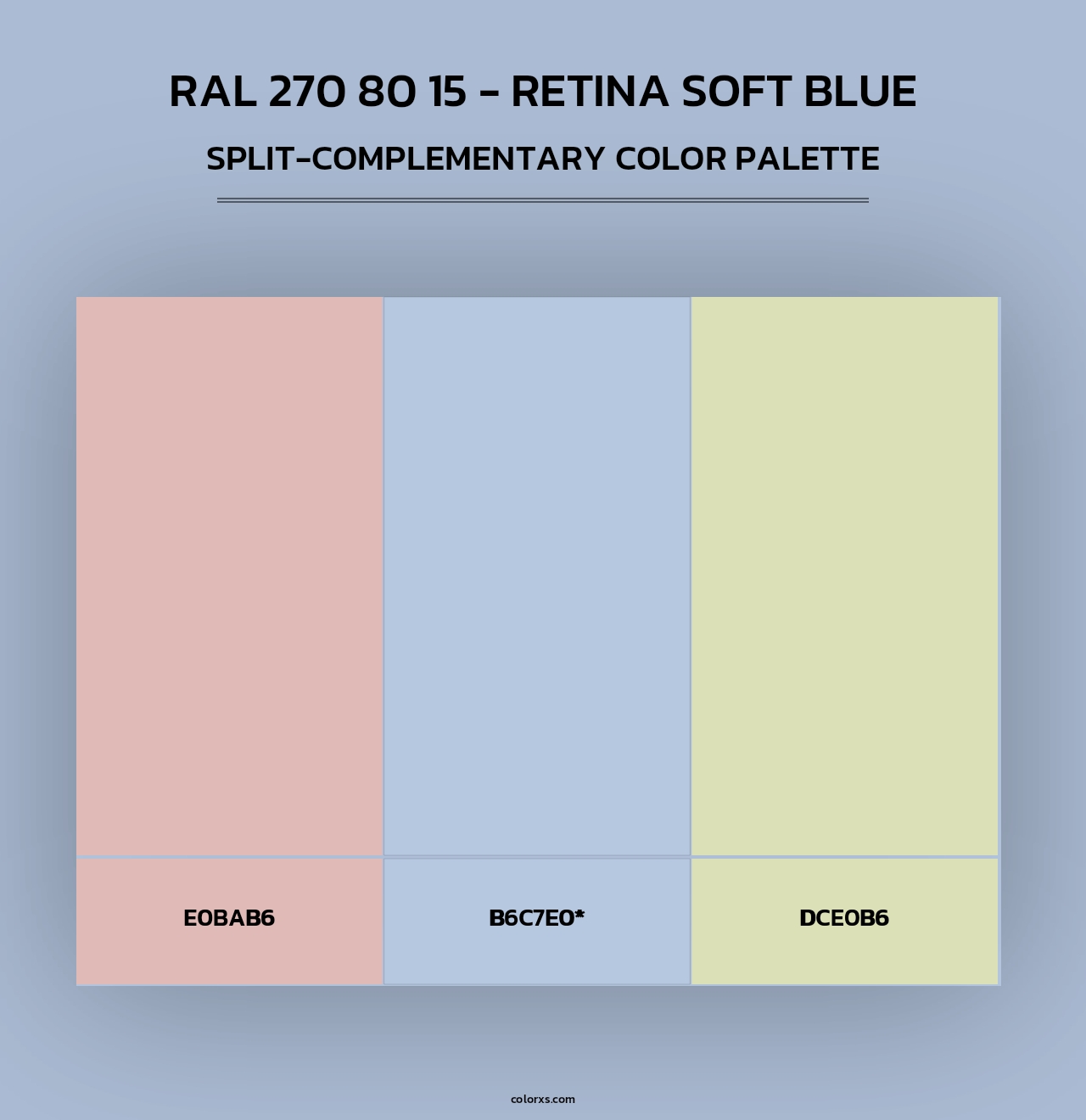 RAL 270 80 15 - Retina Soft Blue - Split-Complementary Color Palette