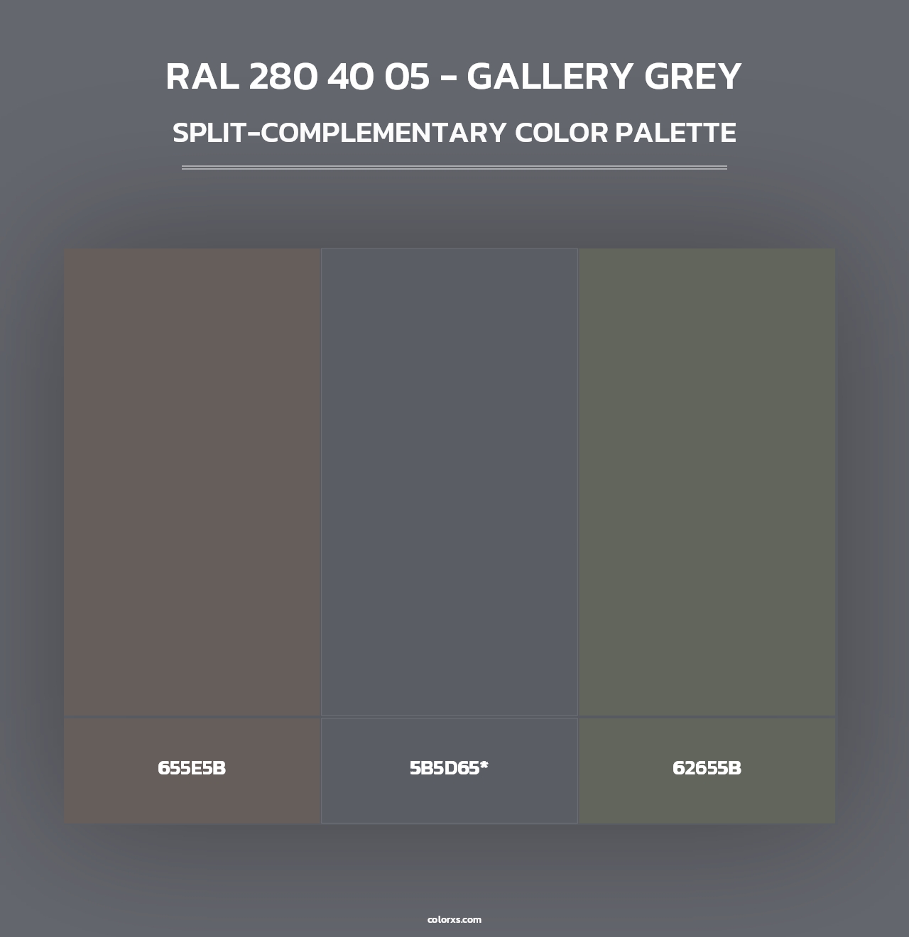 RAL 280 40 05 - Gallery Grey - Split-Complementary Color Palette