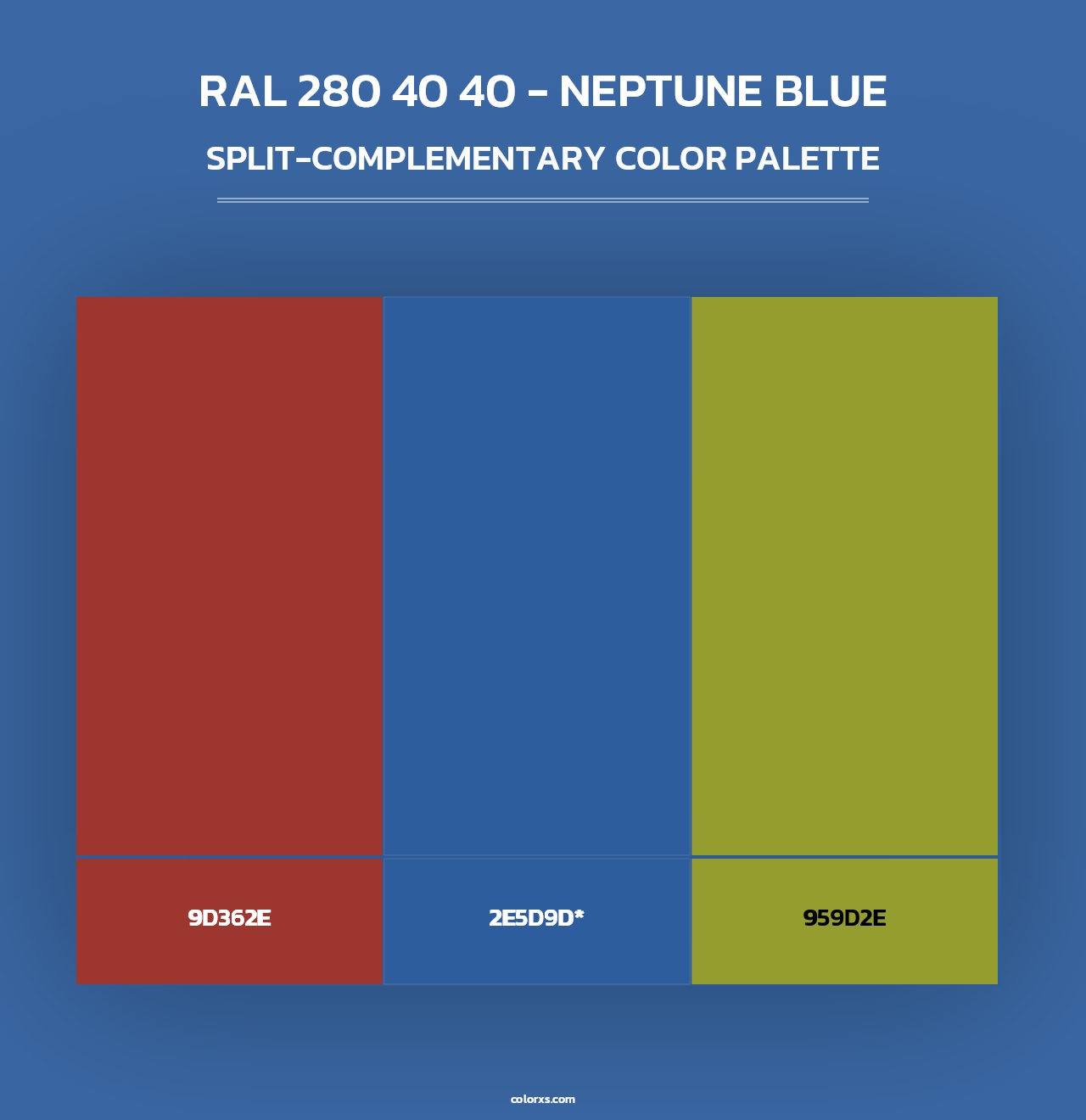 RAL 280 40 40 - Neptune Blue - Split-Complementary Color Palette