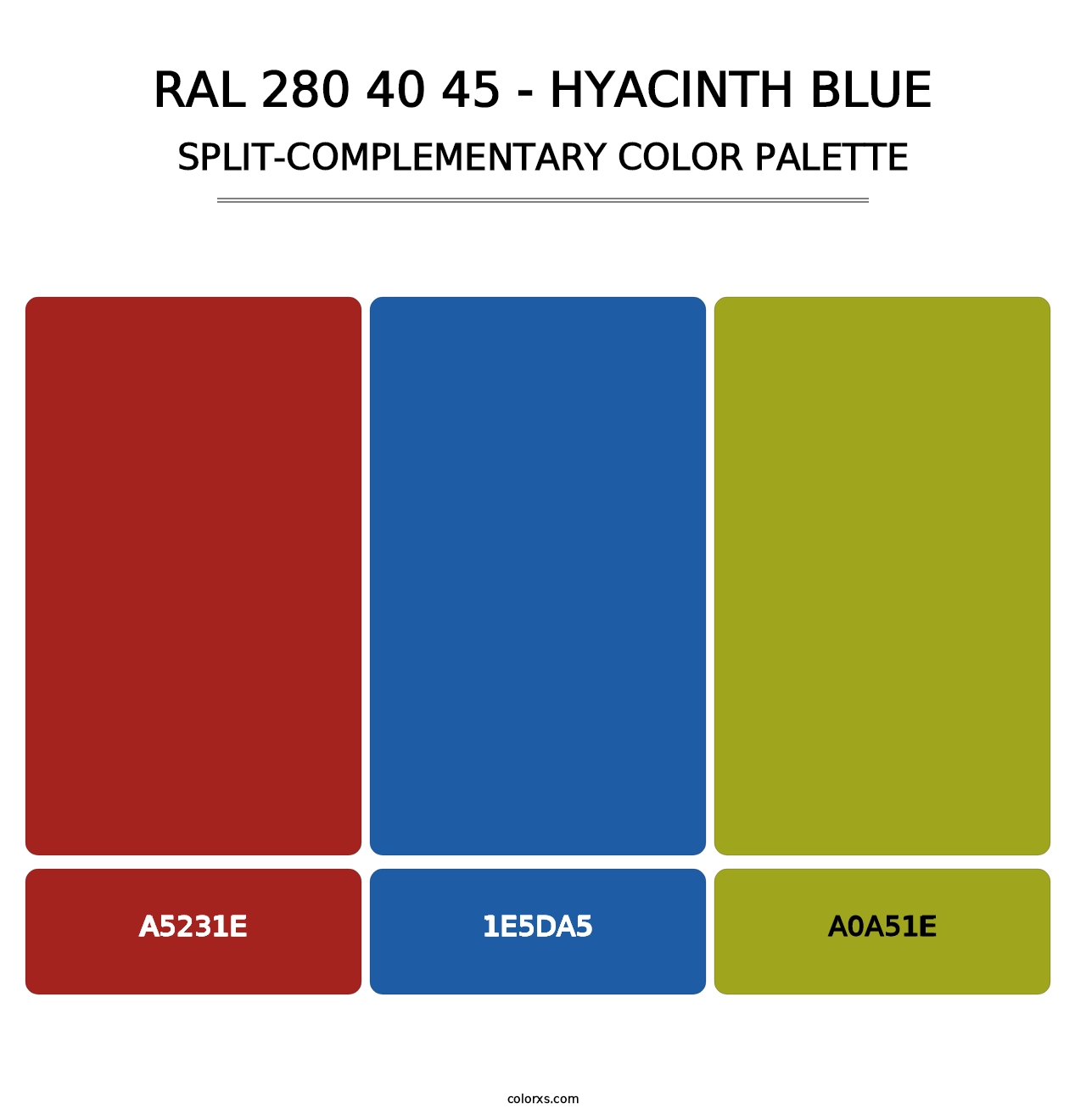 RAL 280 40 45 - Hyacinth Blue - Split-Complementary Color Palette