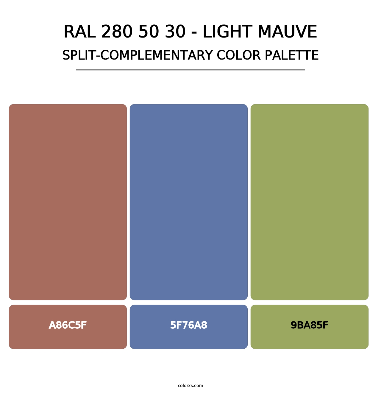 RAL 280 50 30 - Light Mauve - Split-Complementary Color Palette