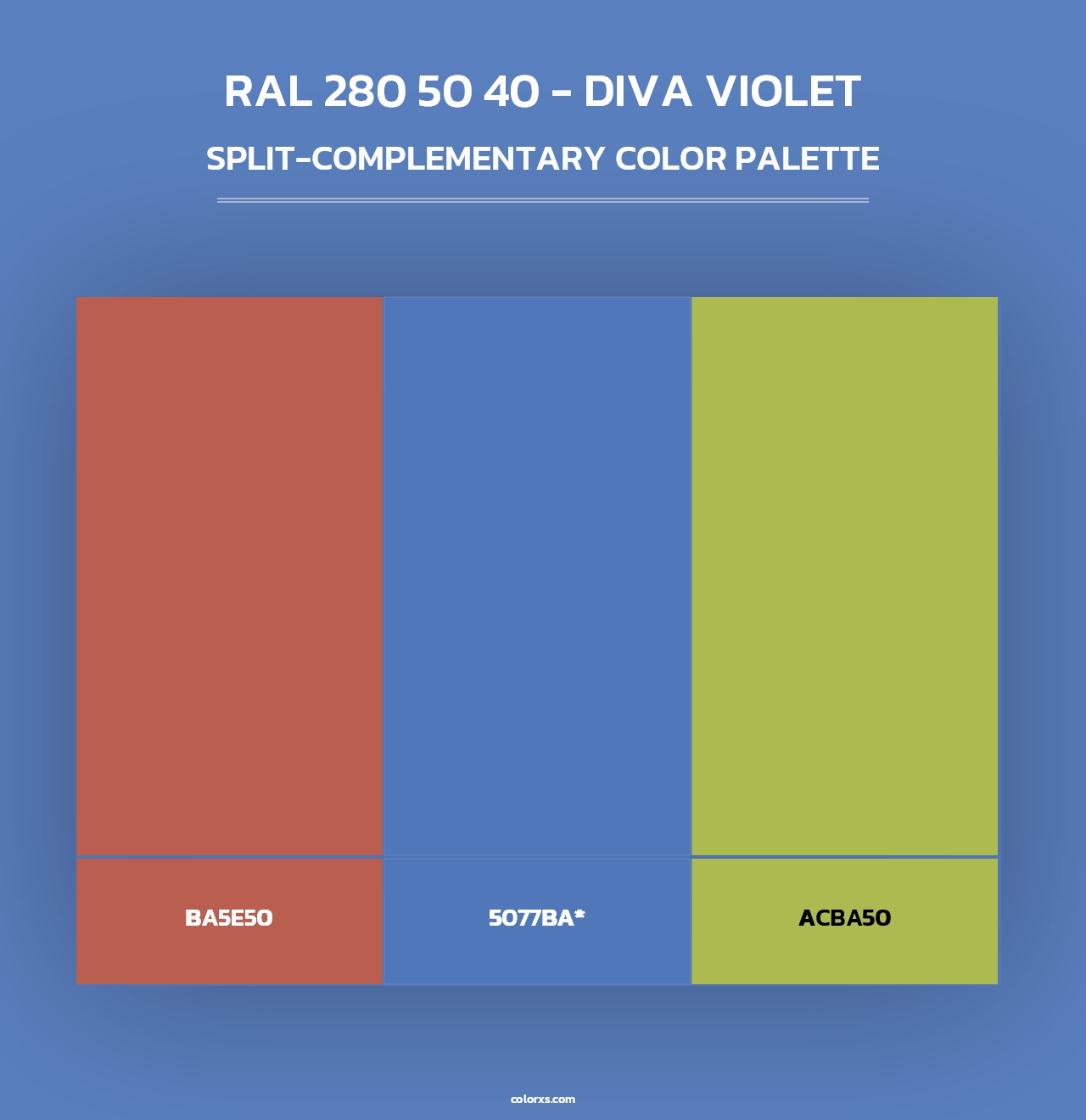 RAL 280 50 40 - Diva Violet - Split-Complementary Color Palette