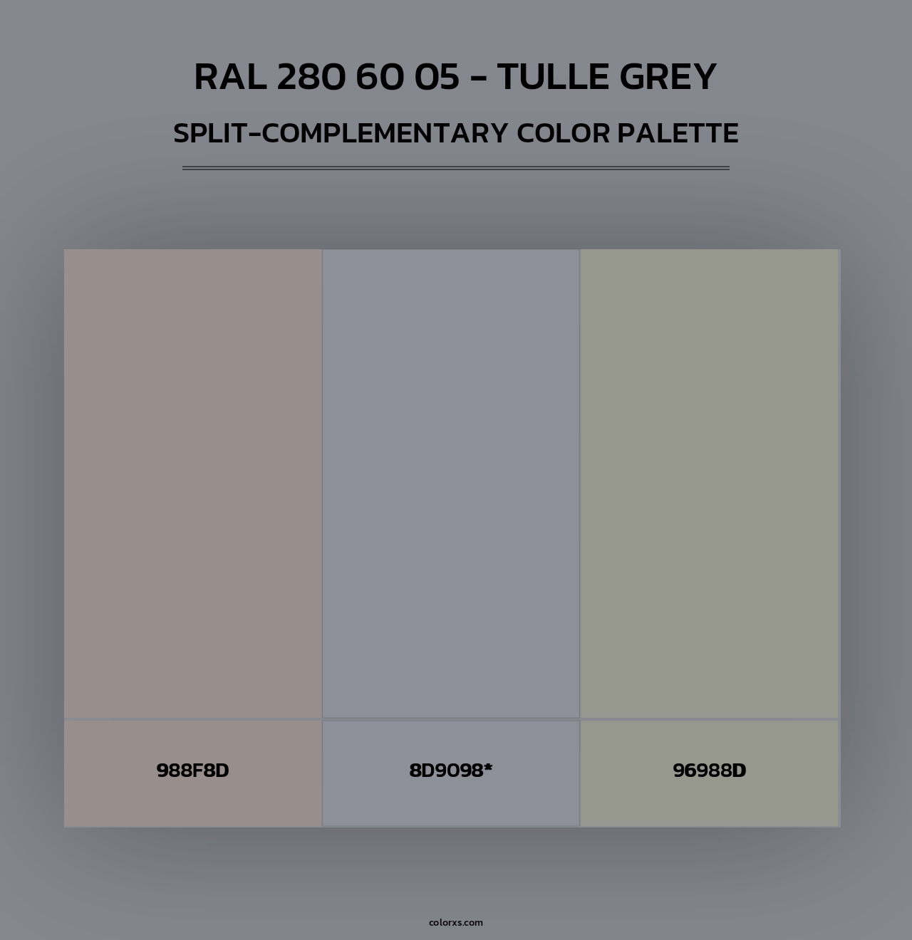 RAL 280 60 05 - Tulle Grey - Split-Complementary Color Palette