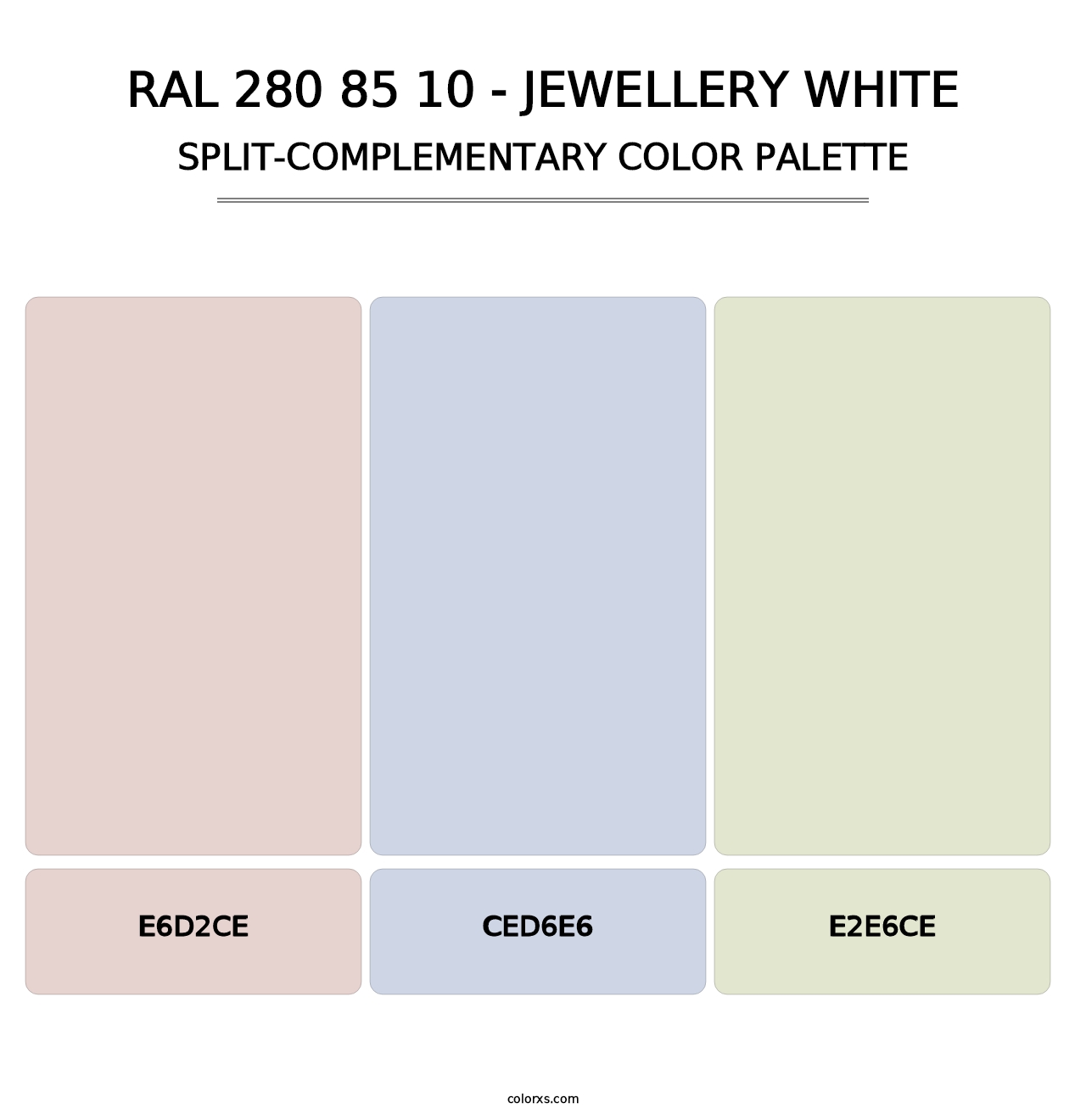 RAL 280 85 10 - Jewellery White - Split-Complementary Color Palette