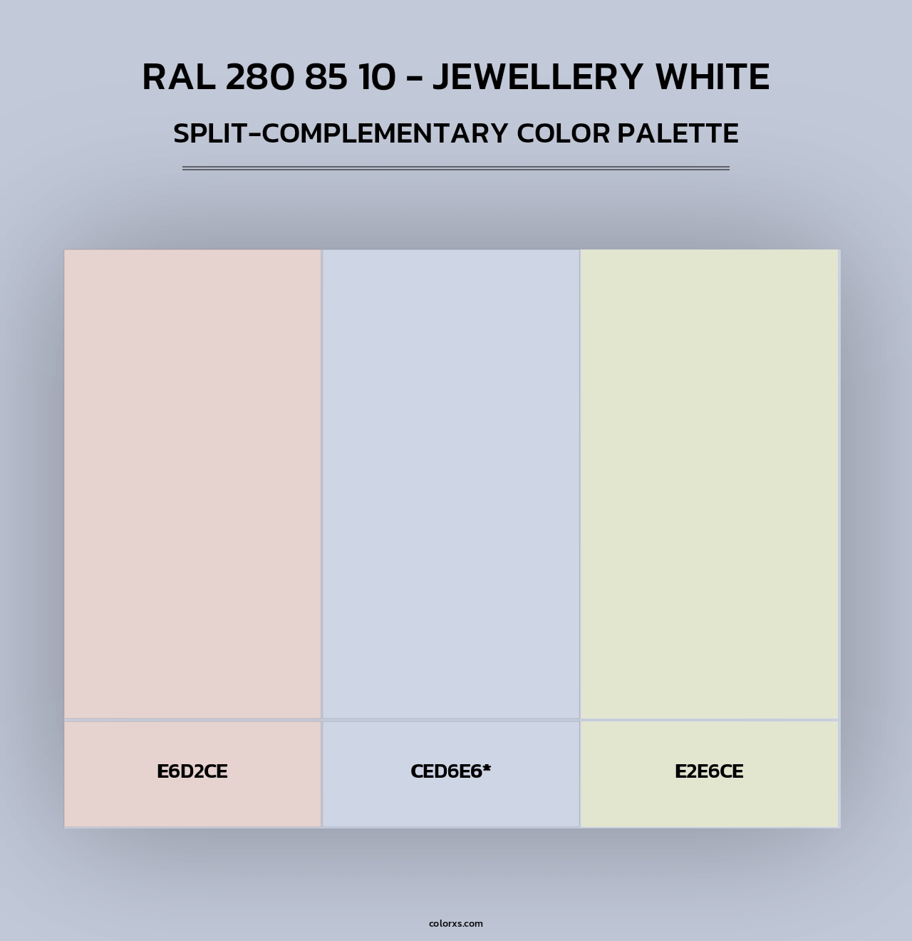 RAL 280 85 10 - Jewellery White - Split-Complementary Color Palette