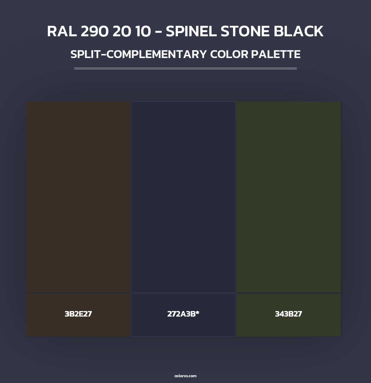 RAL 290 20 10 - Spinel Stone Black - Split-Complementary Color Palette