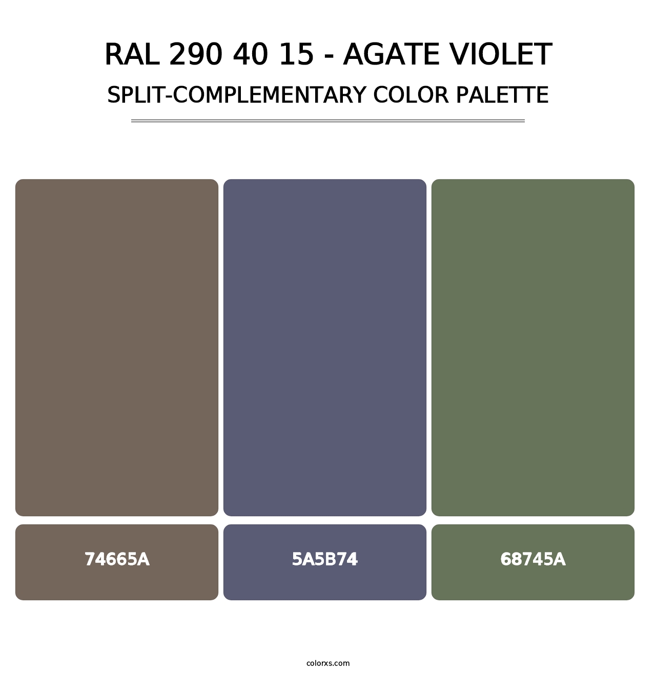 RAL 290 40 15 - Agate Violet - Split-Complementary Color Palette