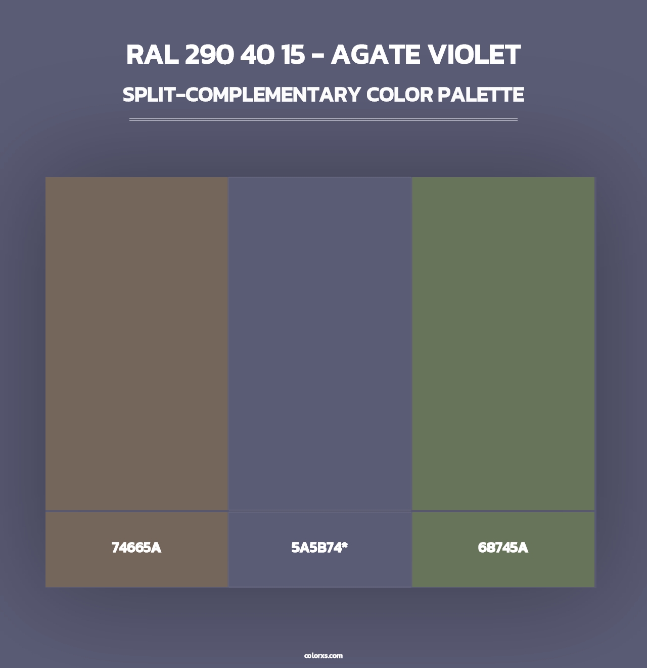 RAL 290 40 15 - Agate Violet - Split-Complementary Color Palette