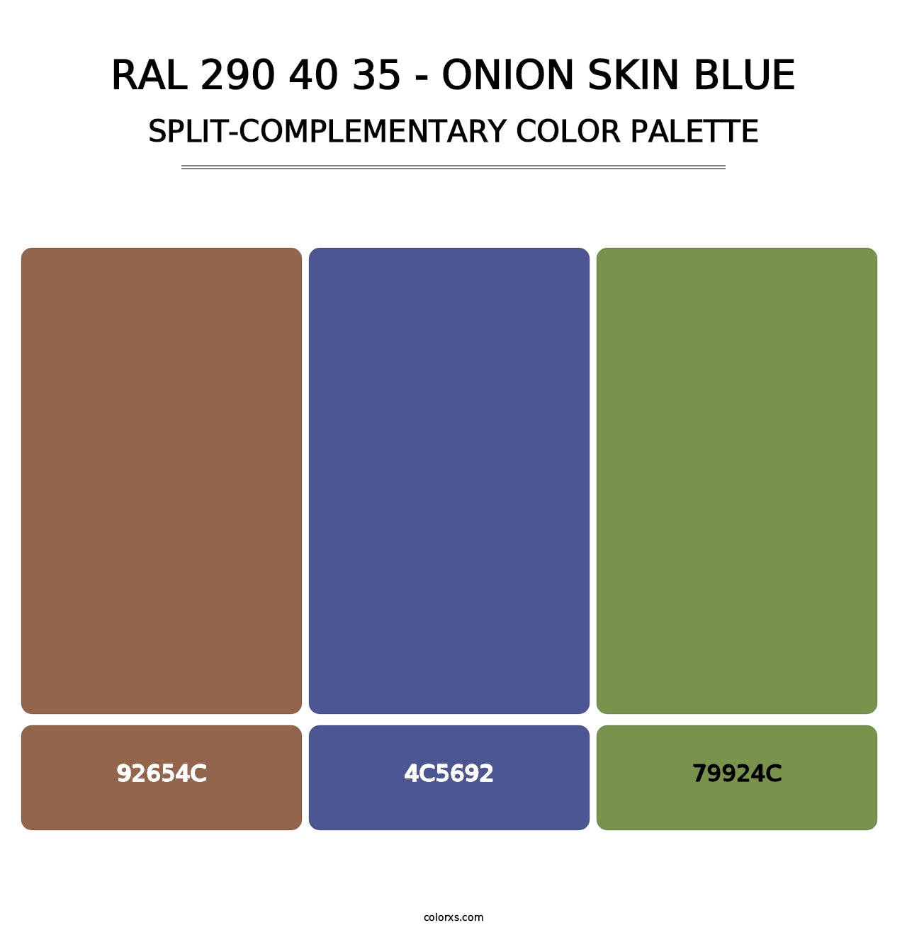 RAL 290 40 35 - Onion Skin Blue - Split-Complementary Color Palette