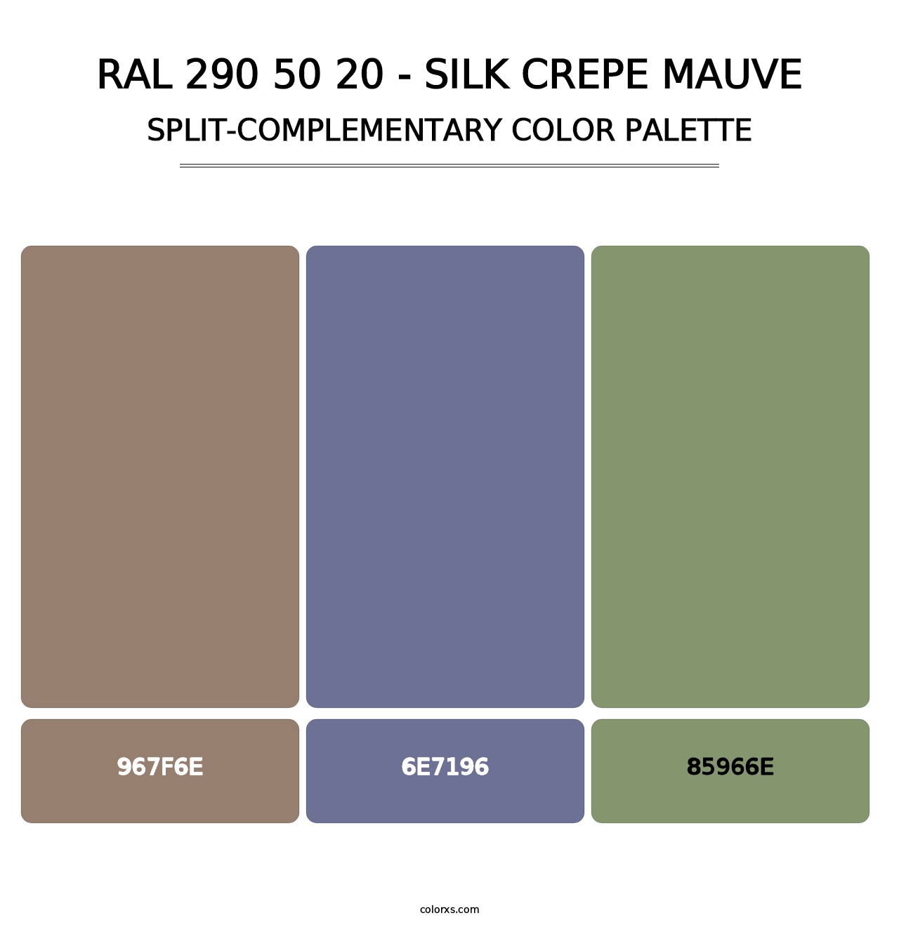 RAL 290 50 20 - Silk Crepe Mauve - Split-Complementary Color Palette
