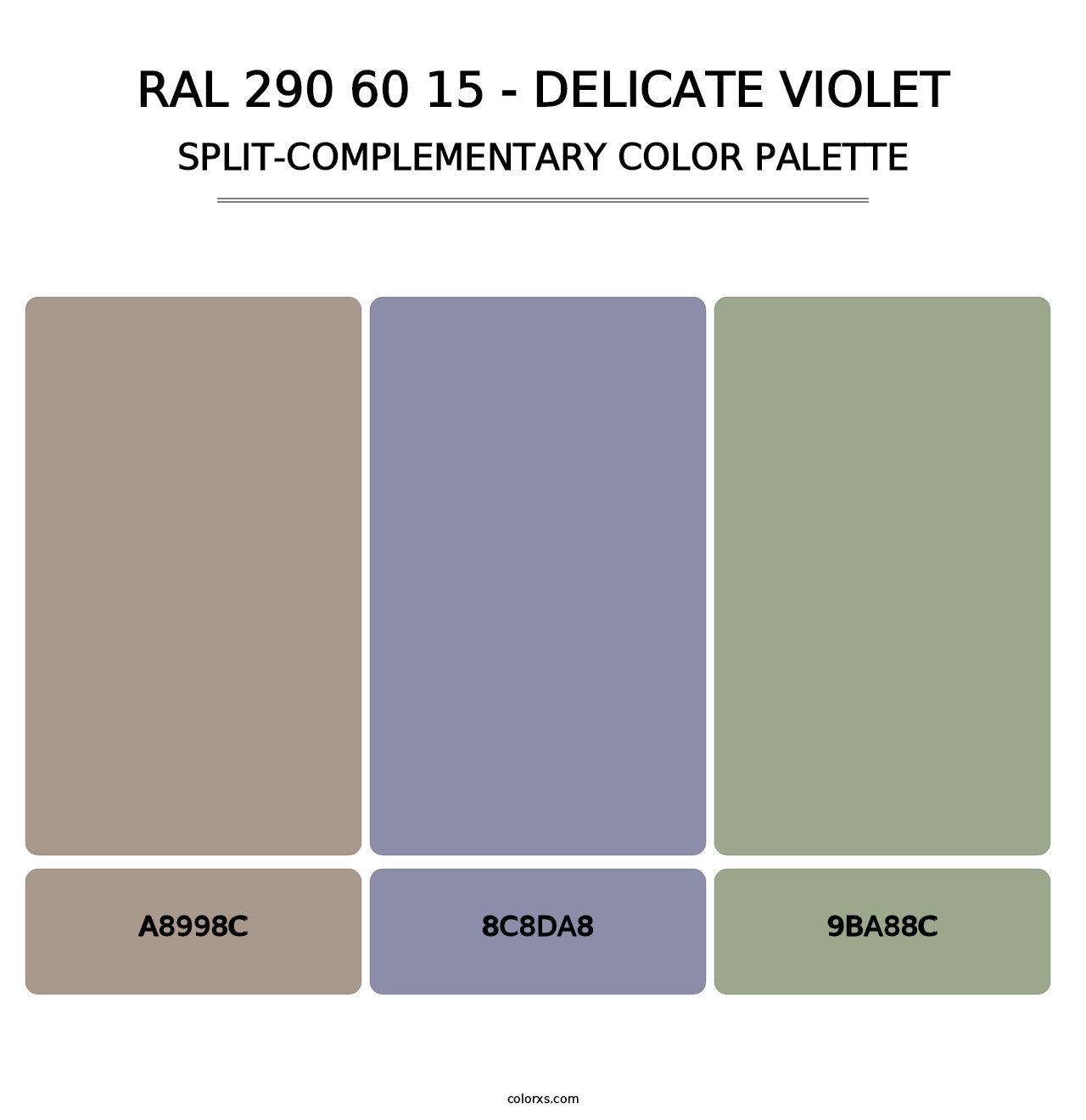 RAL 290 60 15 - Delicate Violet - Split-Complementary Color Palette