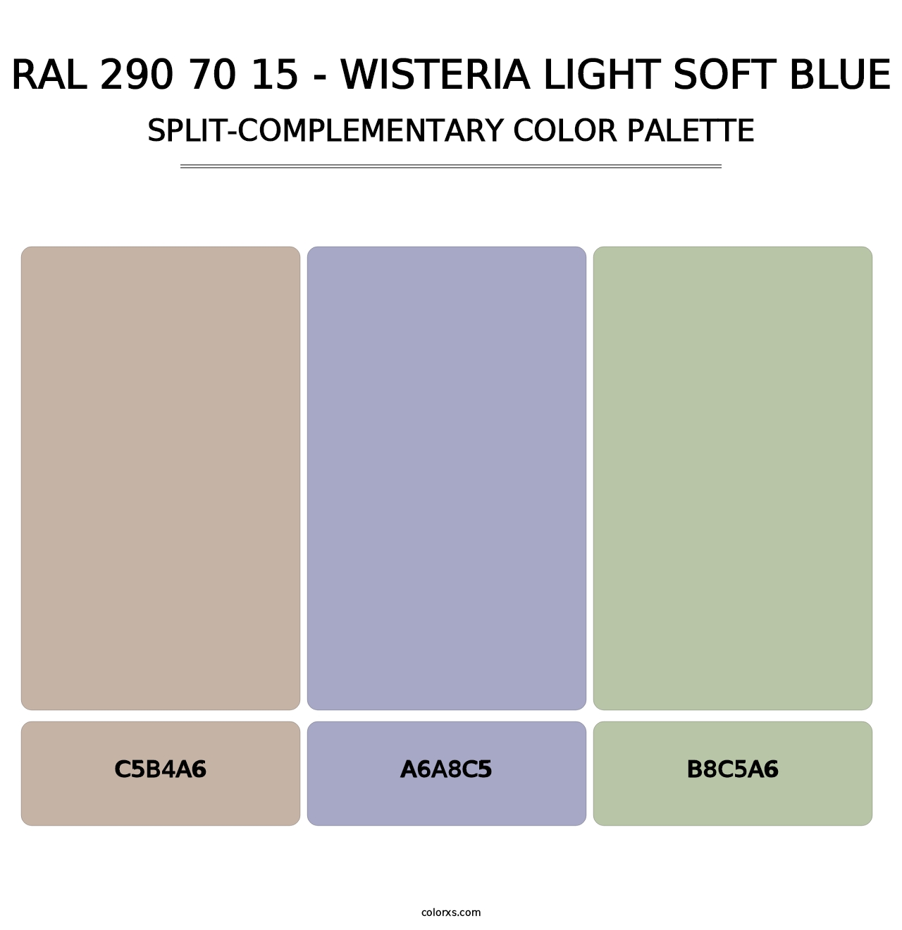RAL 290 70 15 - Wisteria Light Soft Blue - Split-Complementary Color Palette