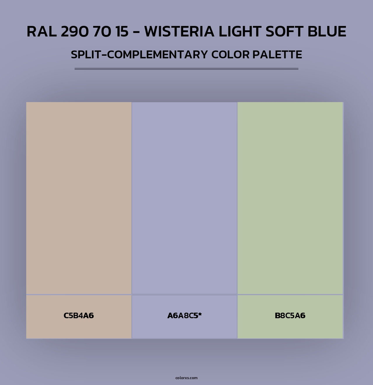 RAL 290 70 15 - Wisteria Light Soft Blue - Split-Complementary Color Palette