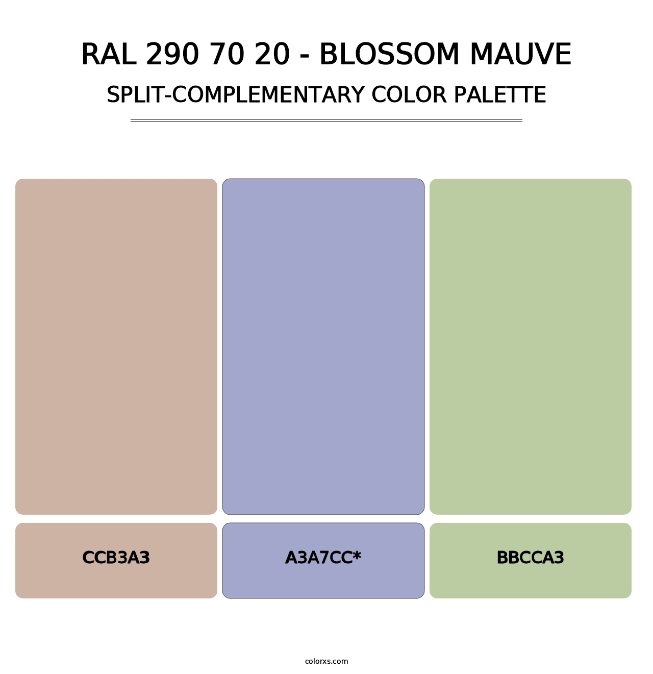 RAL 290 70 20 - Blossom Mauve - Split-Complementary Color Palette