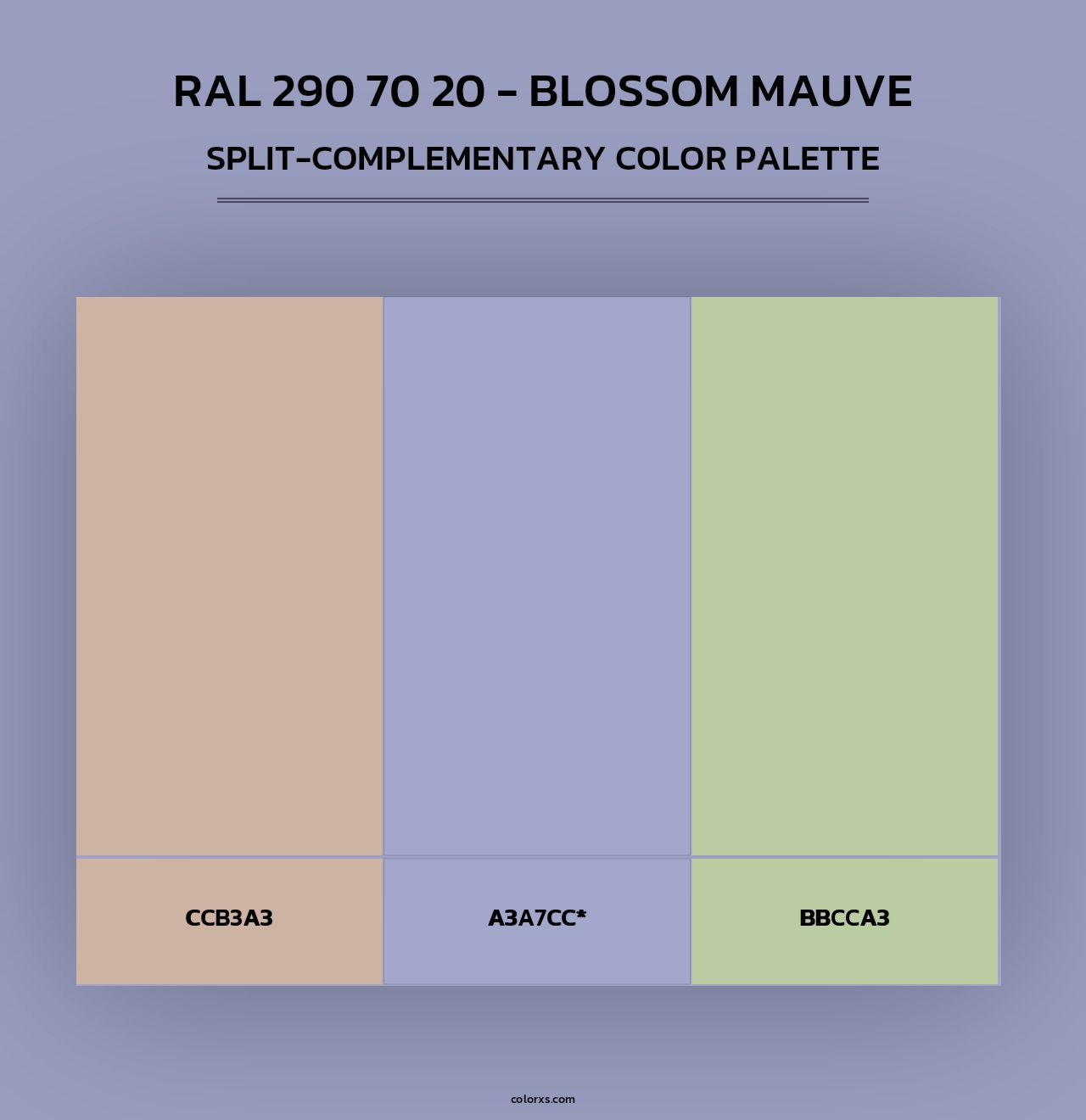 RAL 290 70 20 - Blossom Mauve - Split-Complementary Color Palette