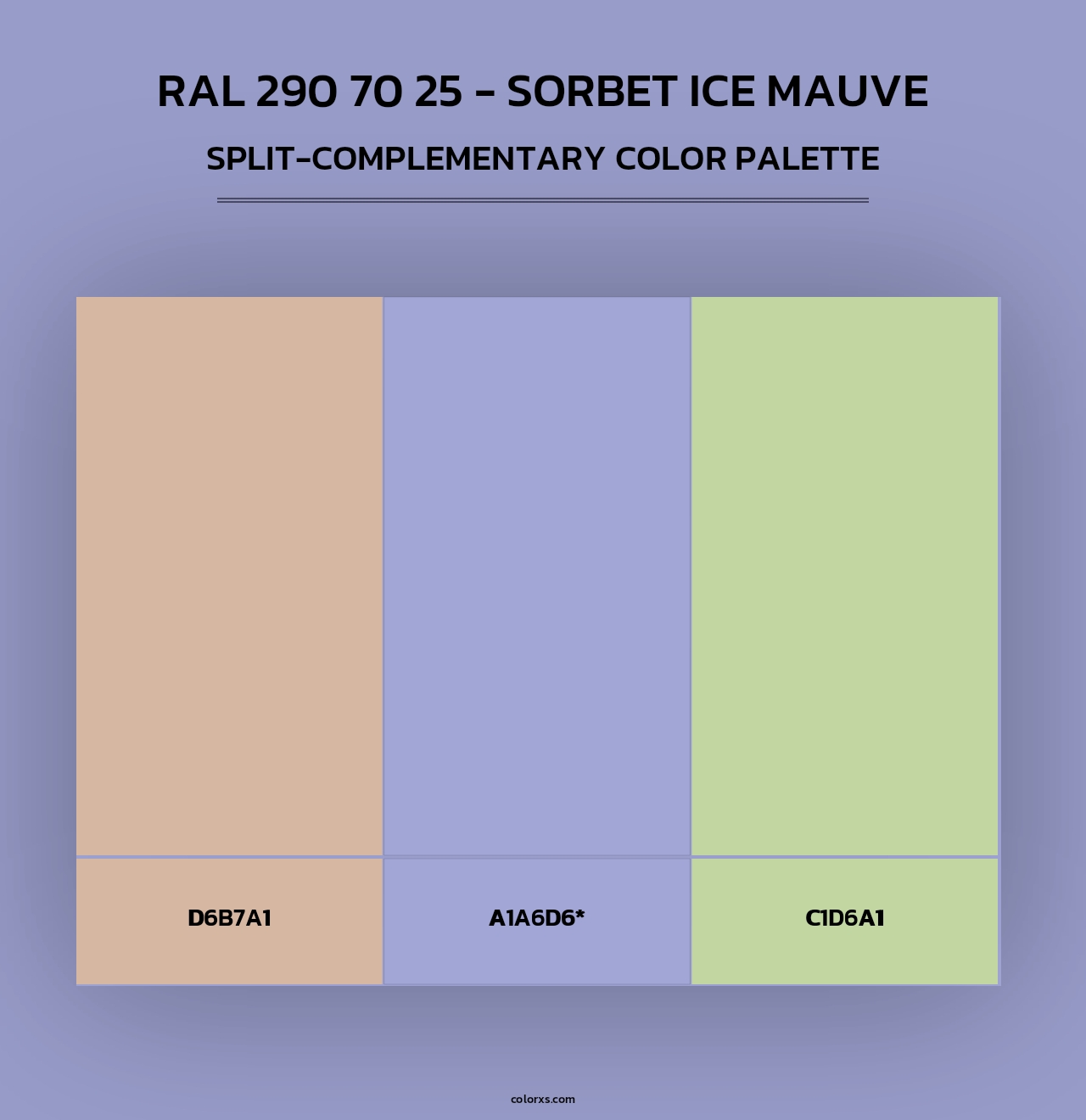 RAL 290 70 25 - Sorbet Ice Mauve - Split-Complementary Color Palette