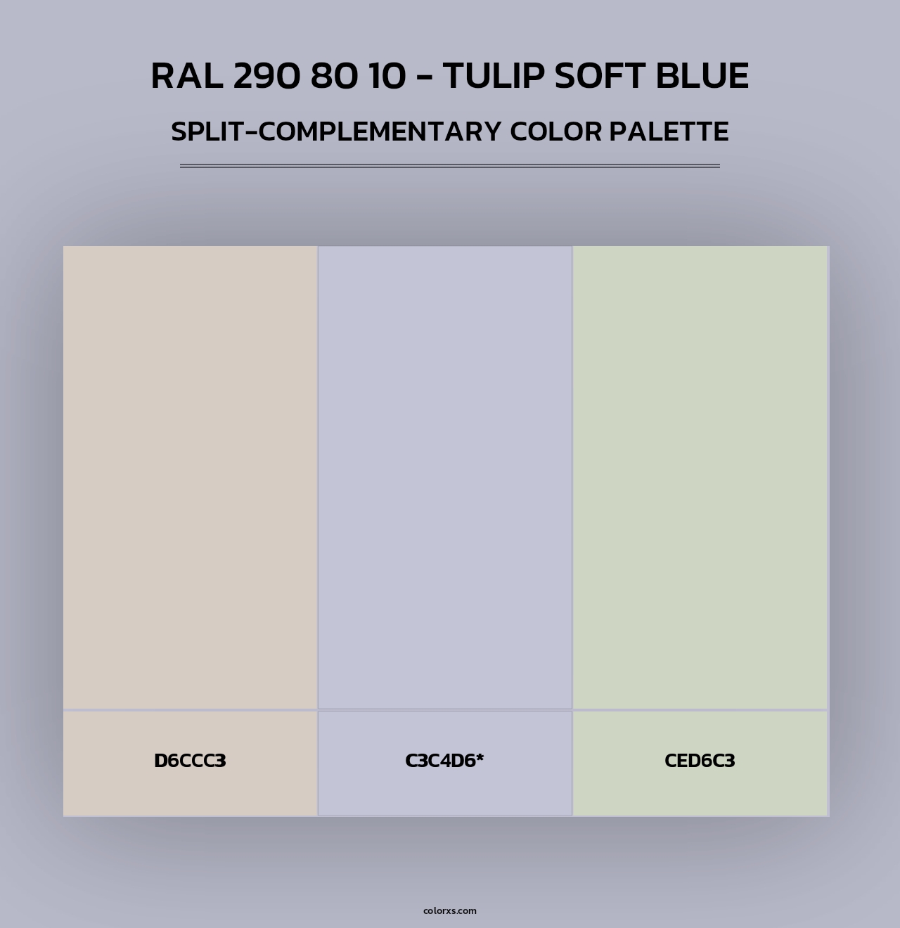 RAL 290 80 10 - Tulip Soft Blue - Split-Complementary Color Palette