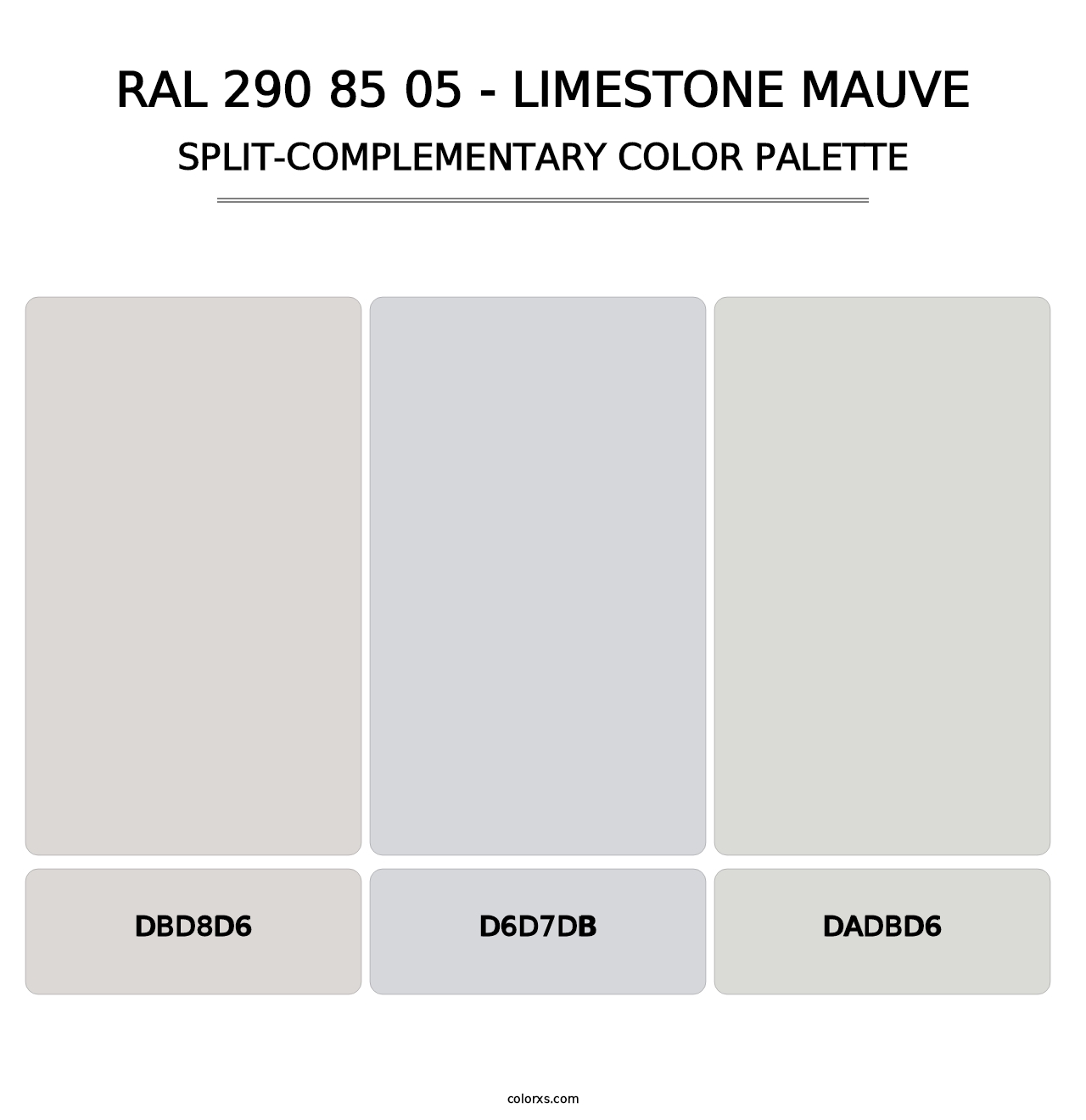 RAL 290 85 05 - Limestone Mauve - Split-Complementary Color Palette