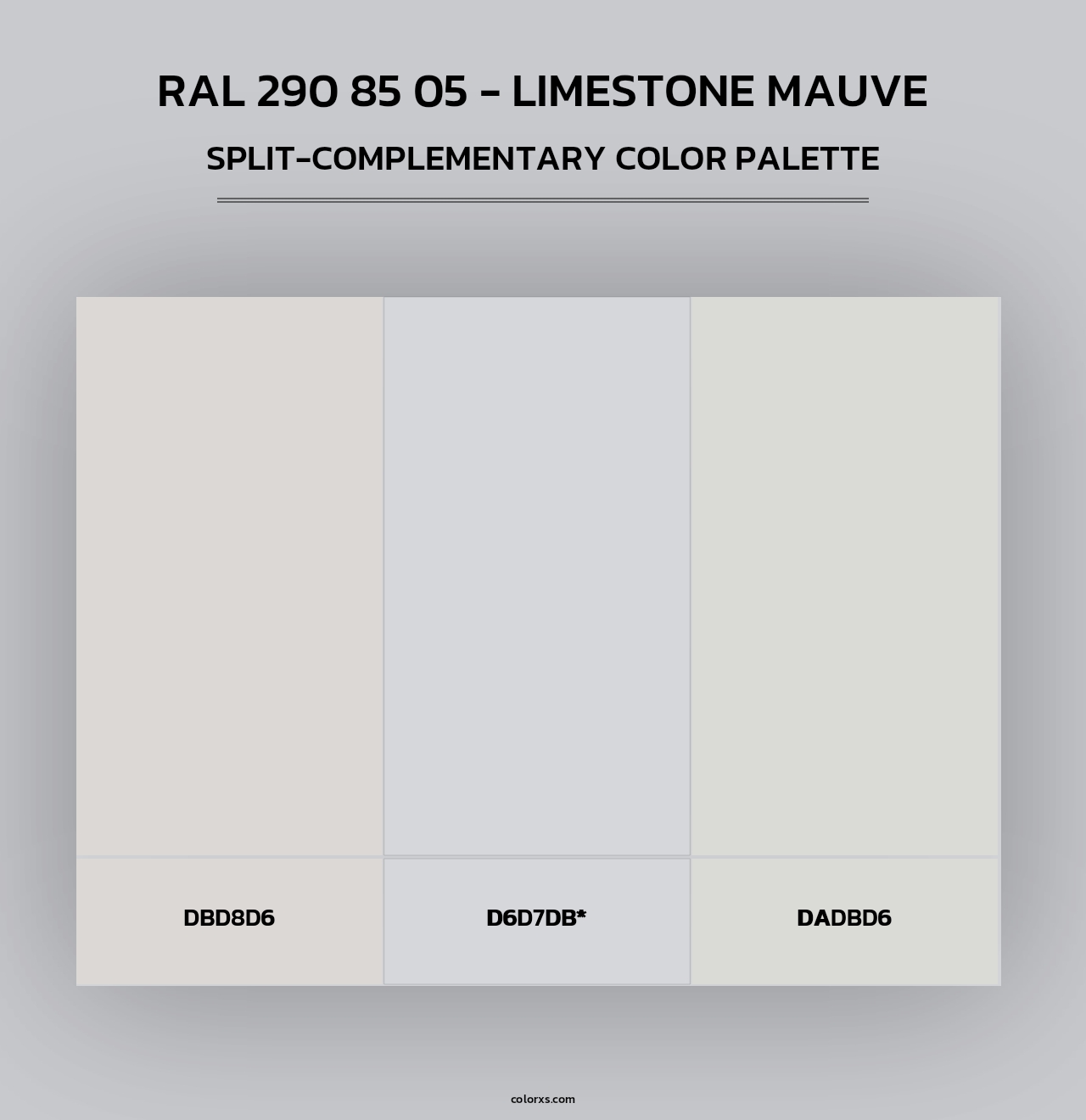 RAL 290 85 05 - Limestone Mauve - Split-Complementary Color Palette