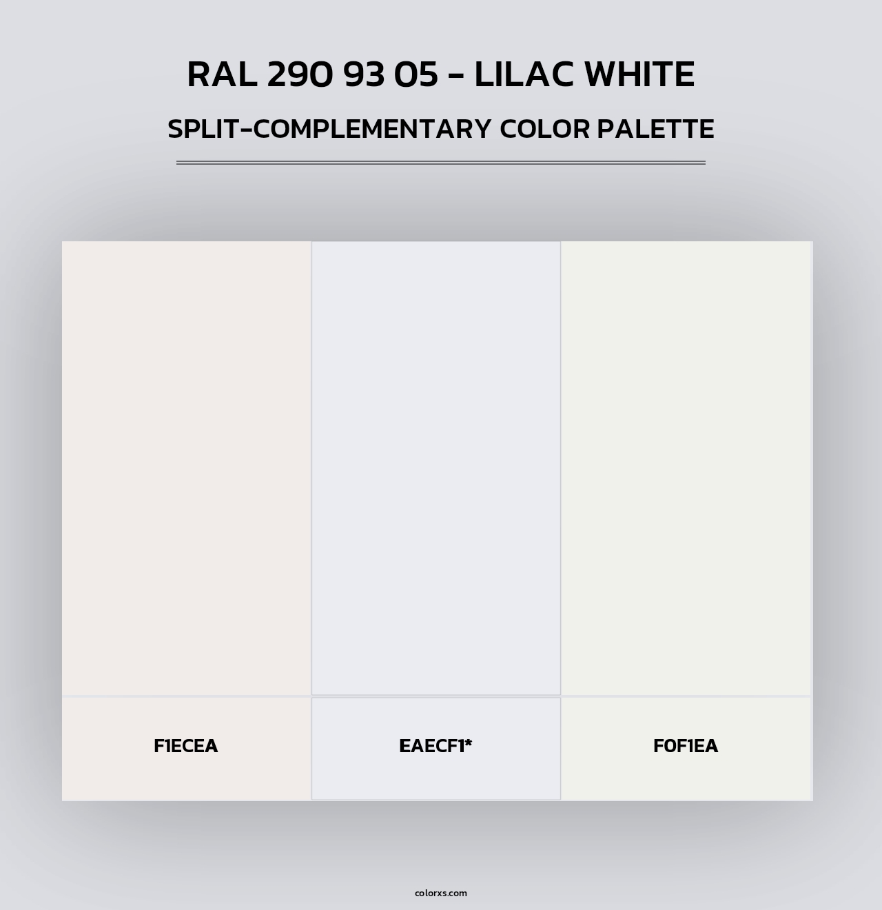 RAL 290 93 05 - Lilac White - Split-Complementary Color Palette