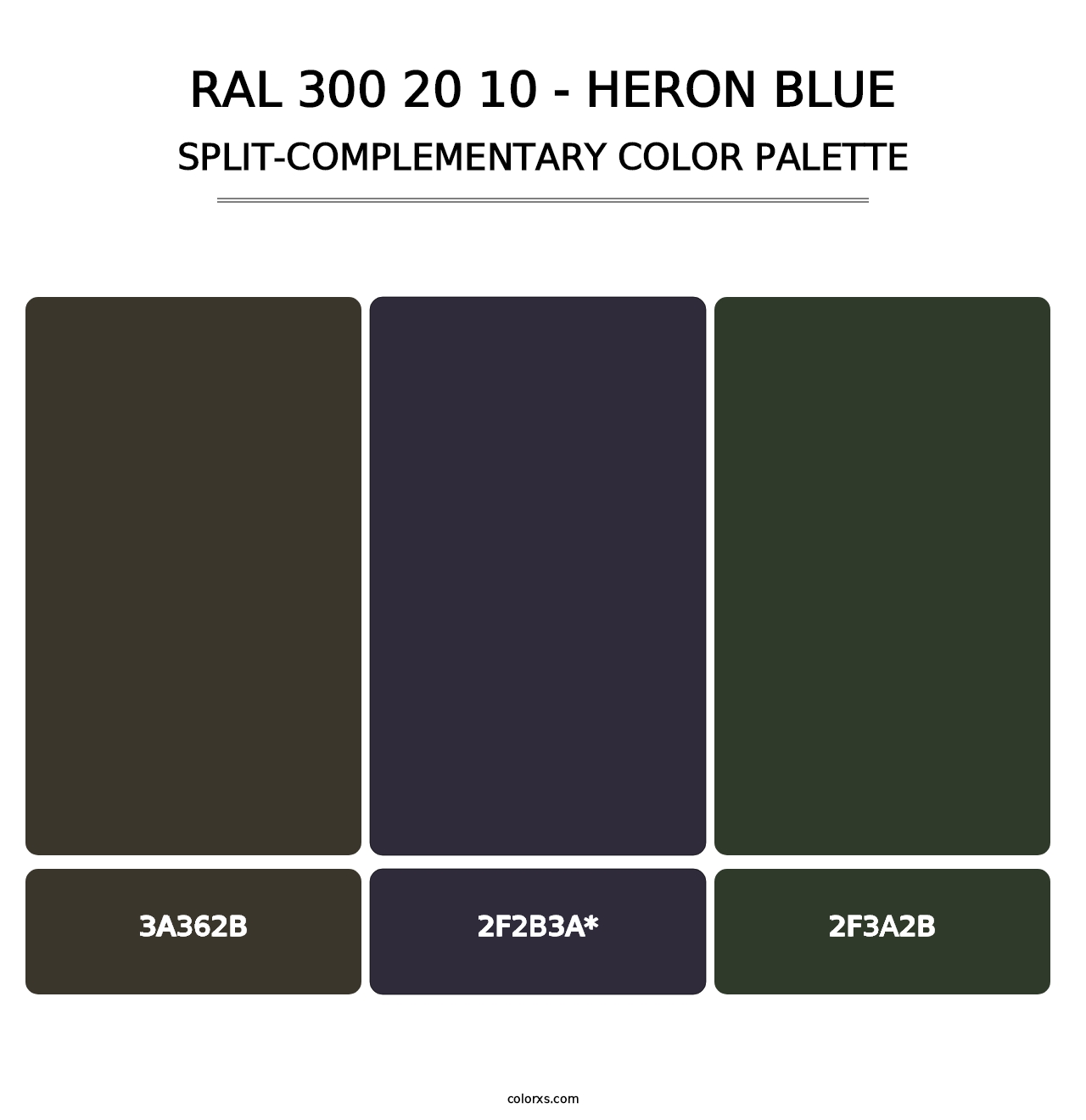 RAL 300 20 10 - Heron Blue - Split-Complementary Color Palette