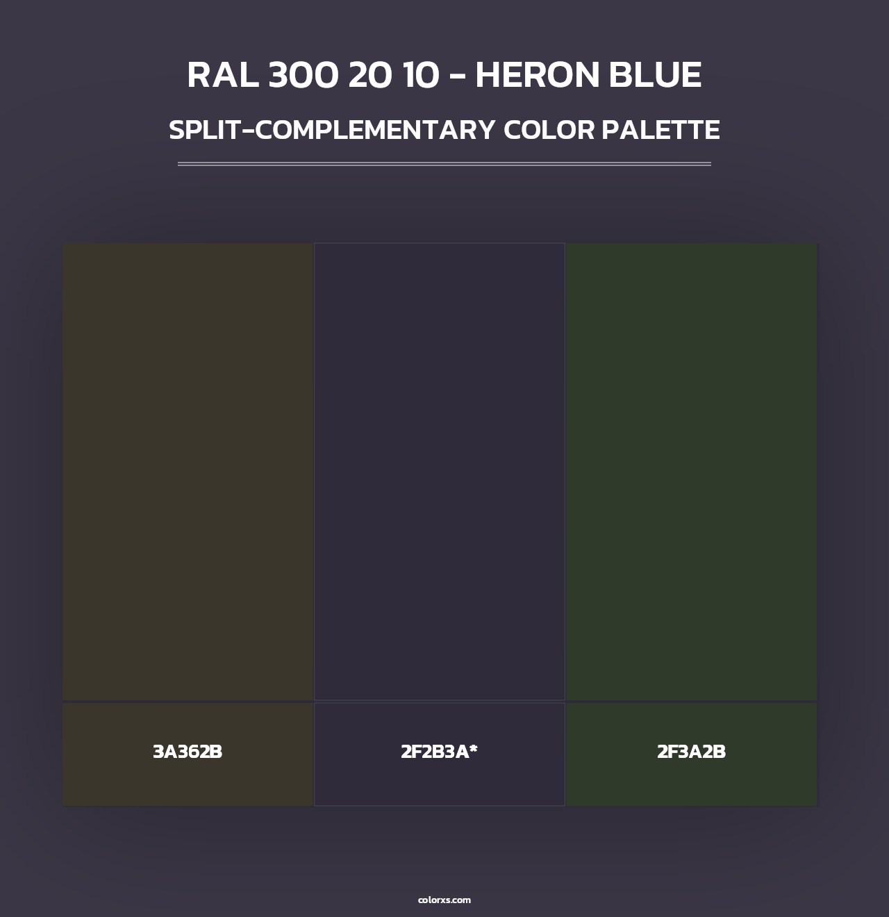 RAL 300 20 10 - Heron Blue - Split-Complementary Color Palette