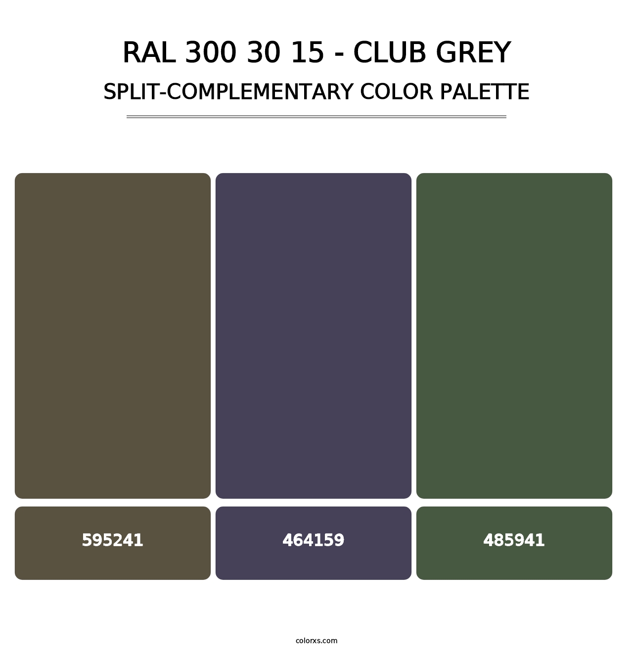 RAL 300 30 15 - Club Grey - Split-Complementary Color Palette