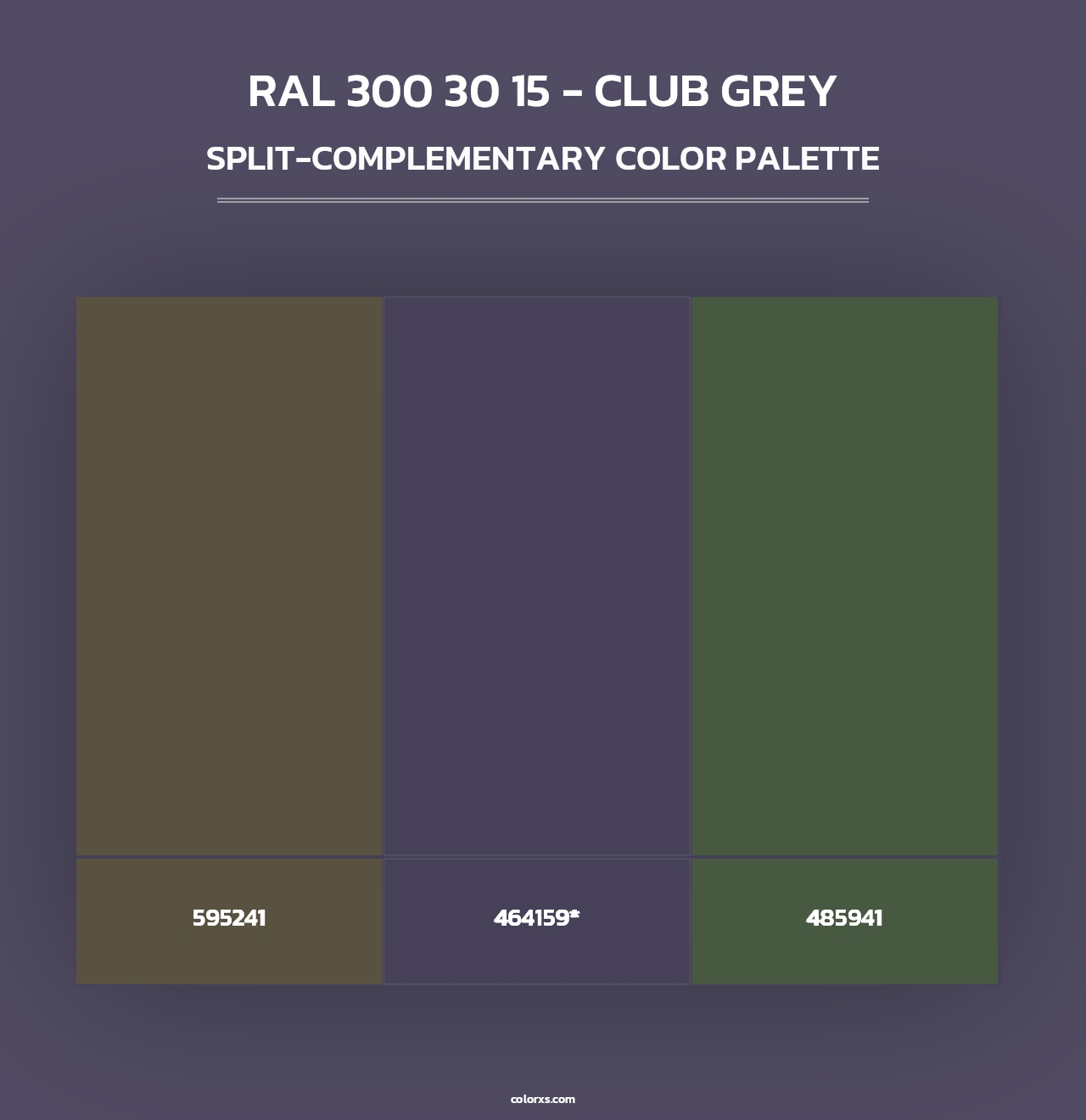 RAL 300 30 15 - Club Grey - Split-Complementary Color Palette