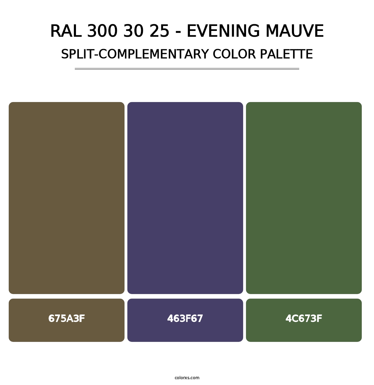 RAL 300 30 25 - Evening Mauve - Split-Complementary Color Palette