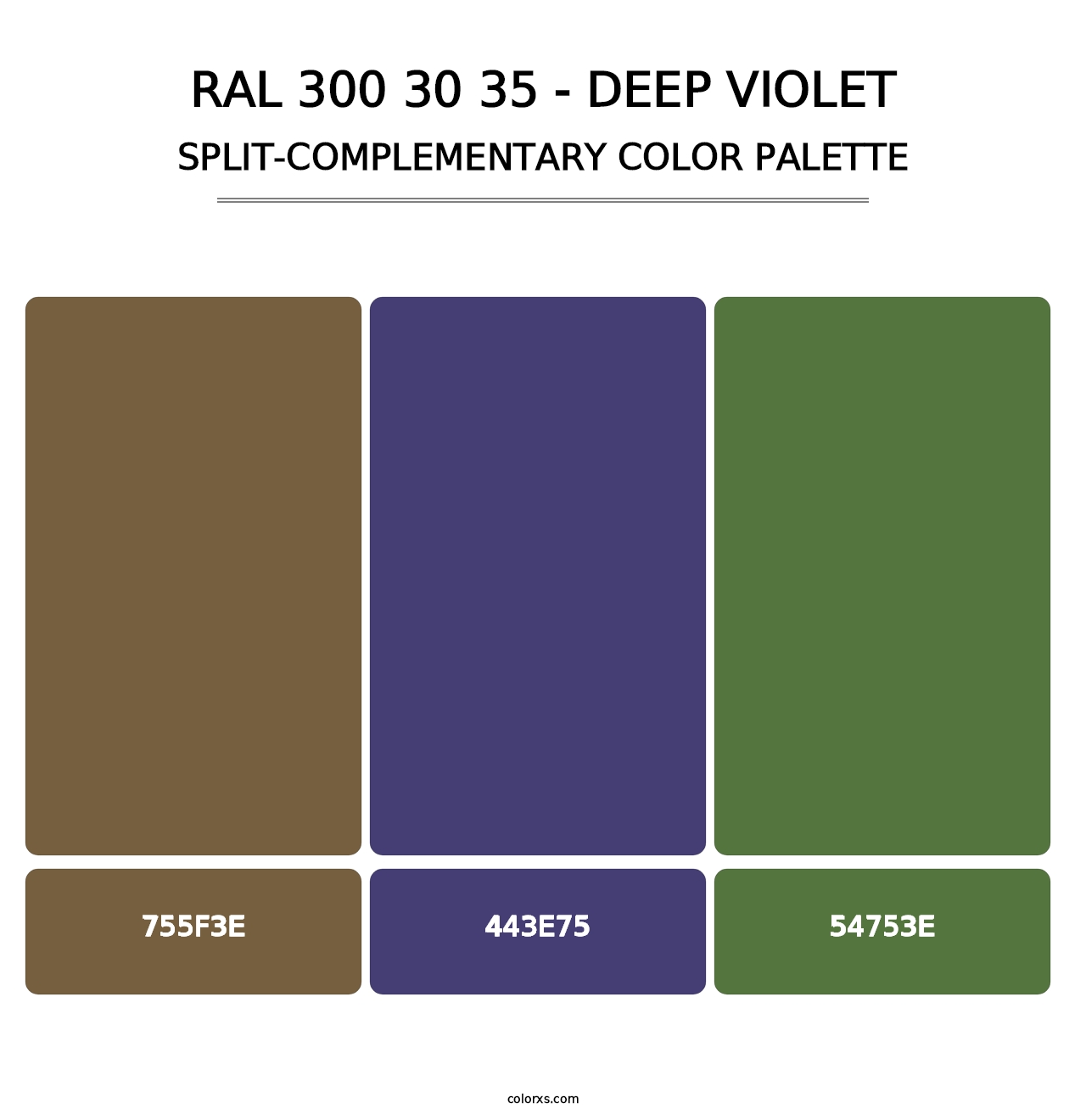RAL 300 30 35 - Deep Violet - Split-Complementary Color Palette