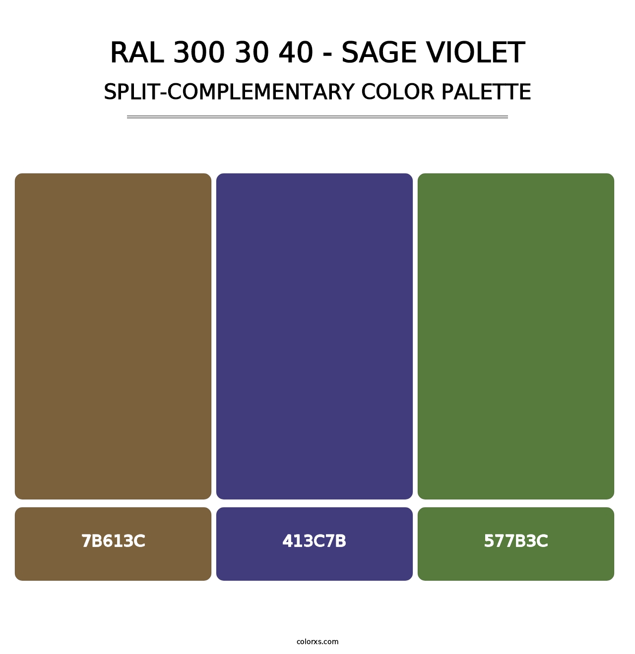 RAL 300 30 40 - Sage Violet - Split-Complementary Color Palette