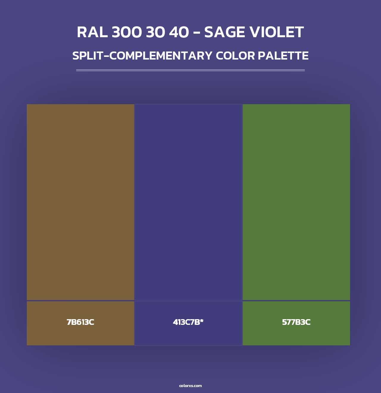 RAL 300 30 40 - Sage Violet - Split-Complementary Color Palette