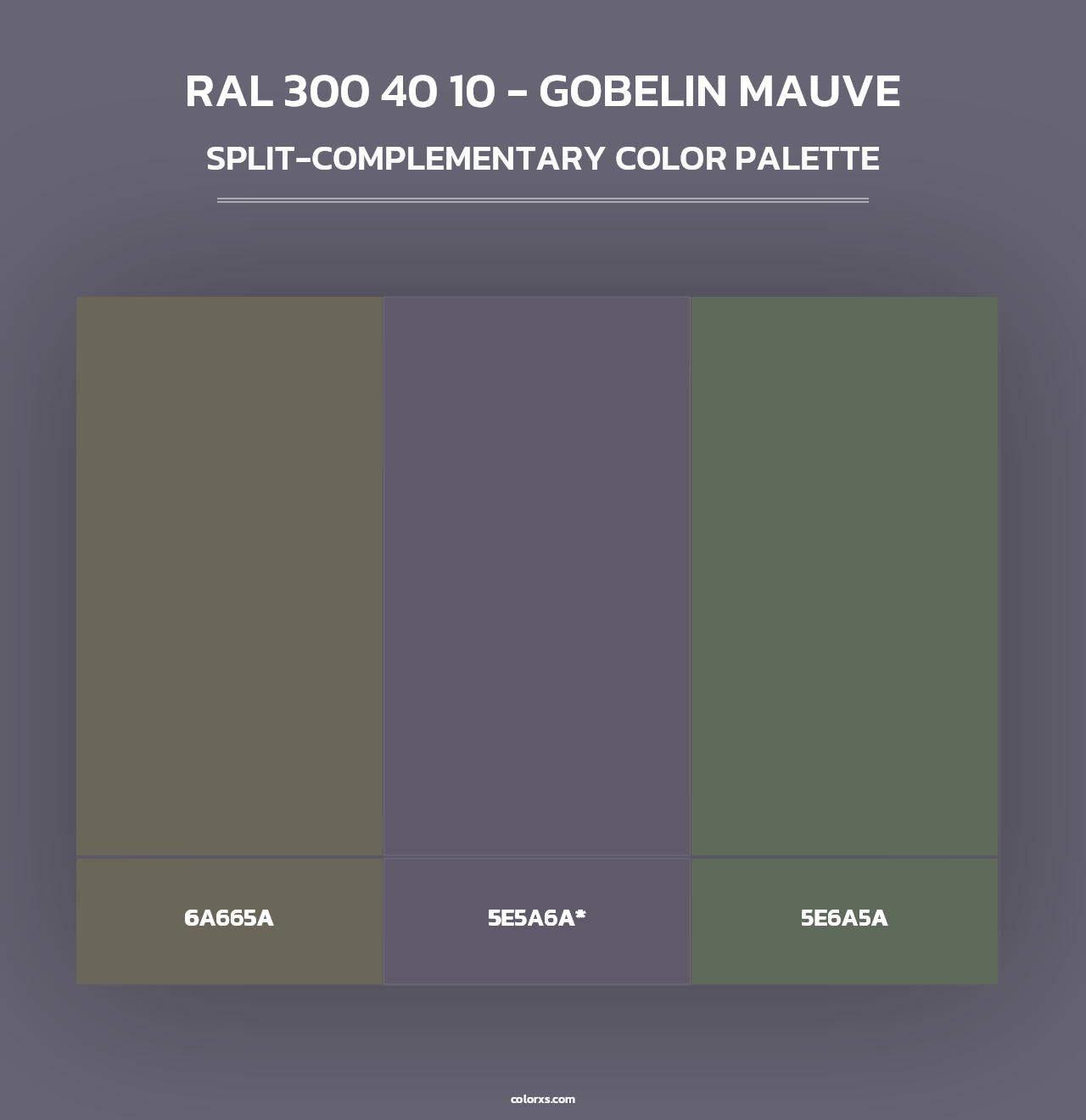 RAL 300 40 10 - Gobelin Mauve - Split-Complementary Color Palette