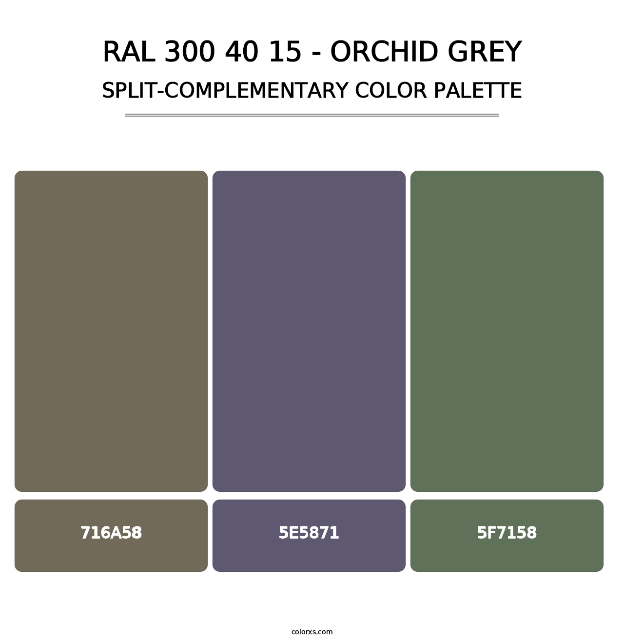 RAL 300 40 15 - Orchid Grey - Split-Complementary Color Palette