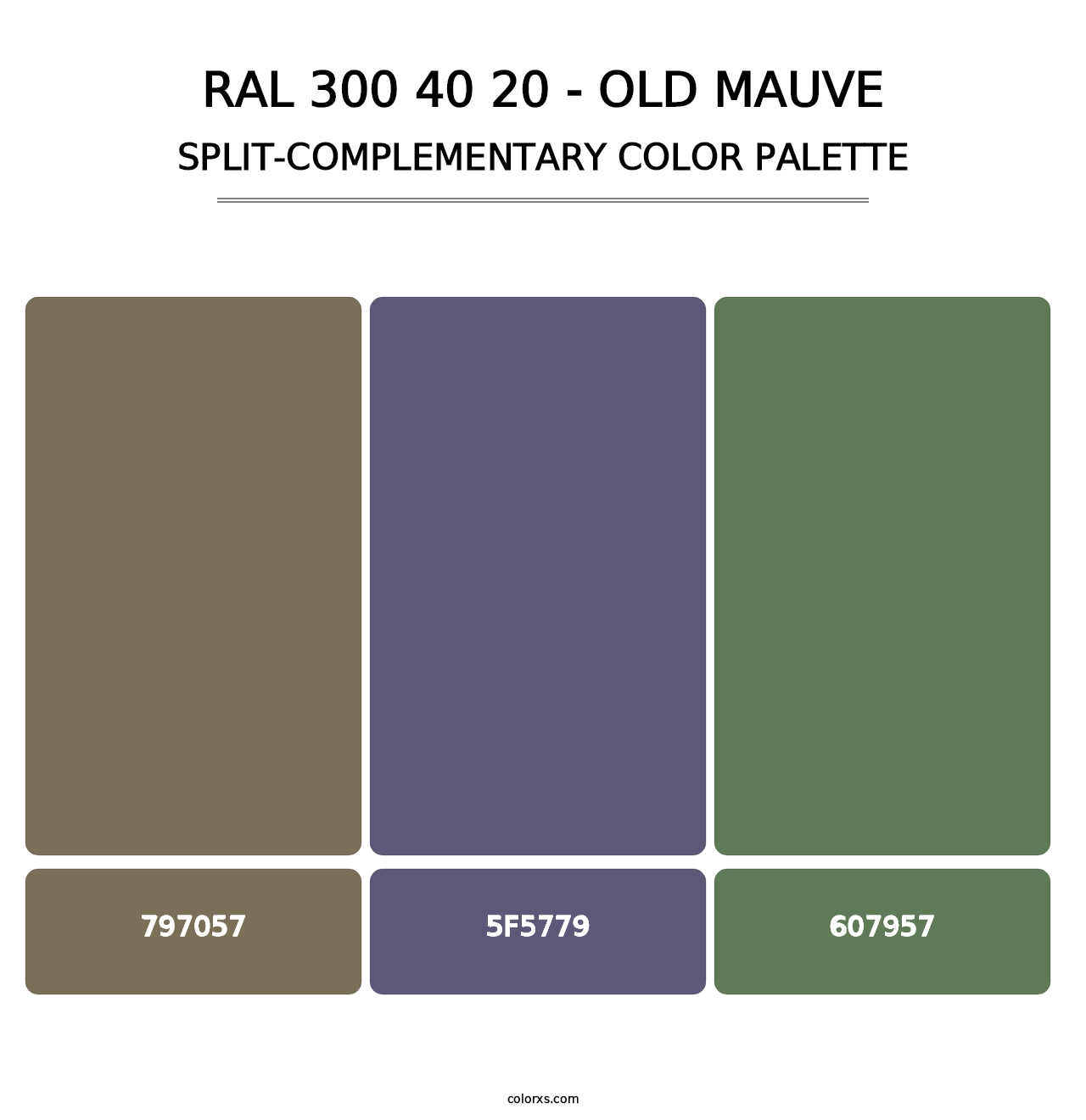 RAL 300 40 20 - Old Mauve - Split-Complementary Color Palette