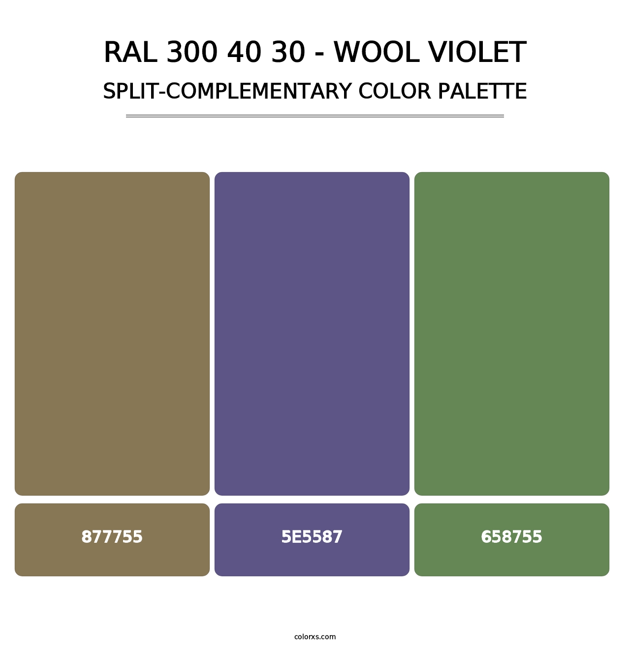 RAL 300 40 30 - Wool Violet - Split-Complementary Color Palette
