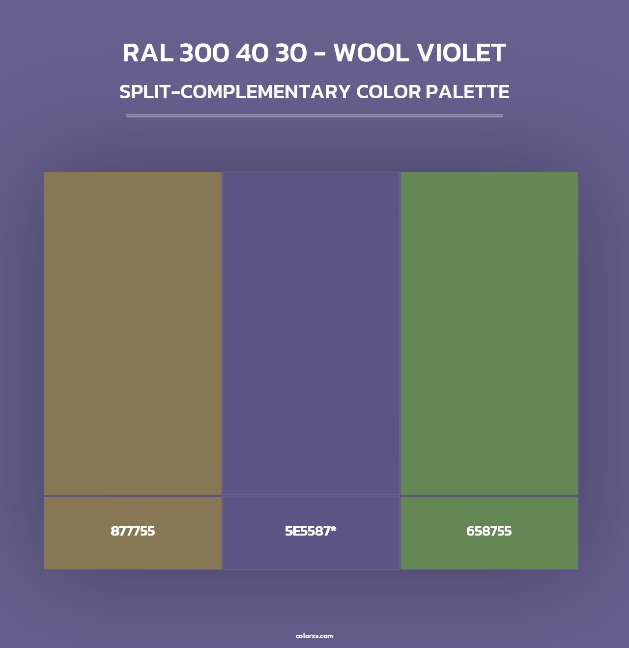 RAL 300 40 30 - Wool Violet - Split-Complementary Color Palette