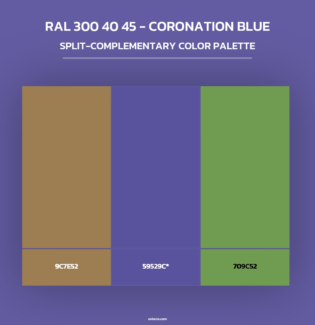 RAL 300 40 45 - Coronation Blue - Split-Complementary Color Palette