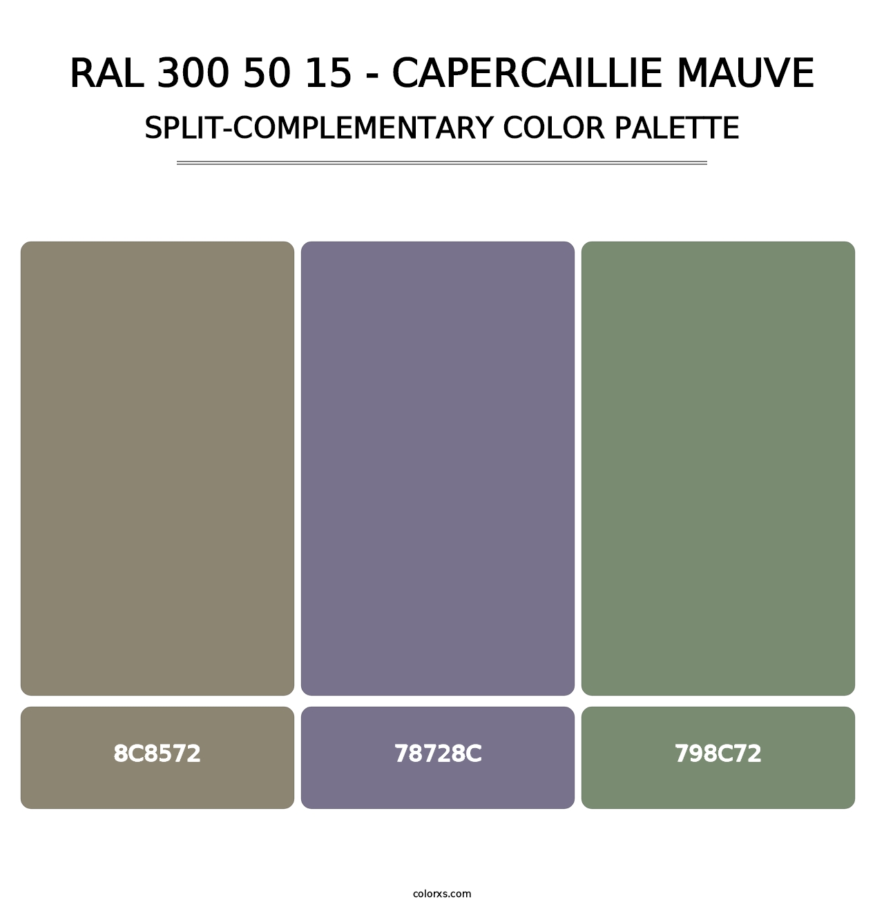 RAL 300 50 15 - Capercaillie Mauve - Split-Complementary Color Palette