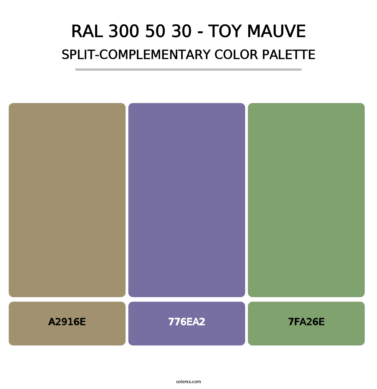 RAL 300 50 30 - Toy Mauve - Split-Complementary Color Palette