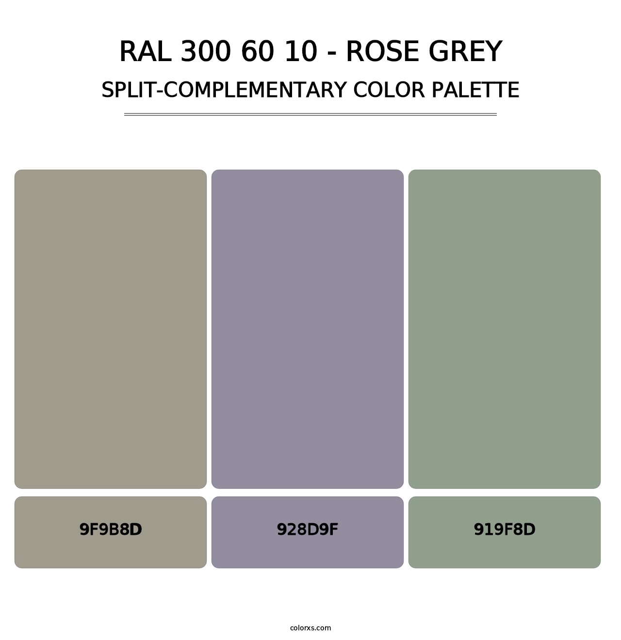 RAL 300 60 10 - Rose Grey - Split-Complementary Color Palette