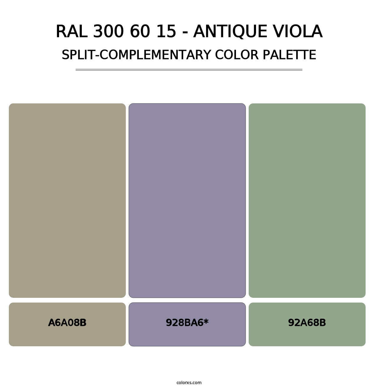 RAL 300 60 15 - Antique Viola - Split-Complementary Color Palette